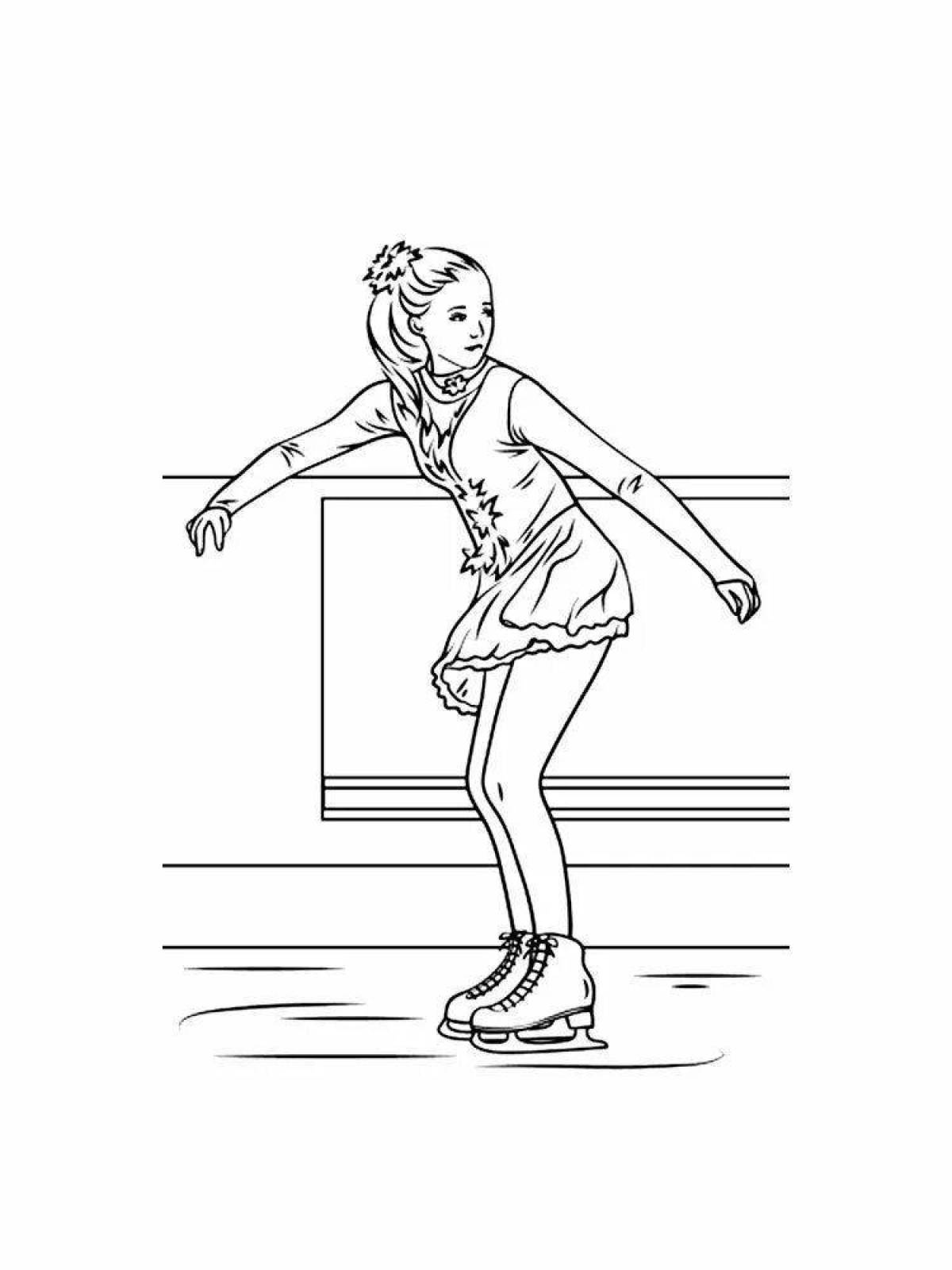 Amazing figure skater coloring book for kids