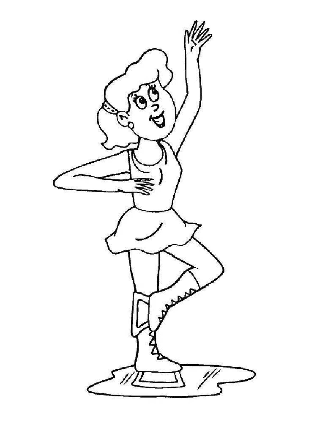 A dazzling figure skater coloring pages for kids