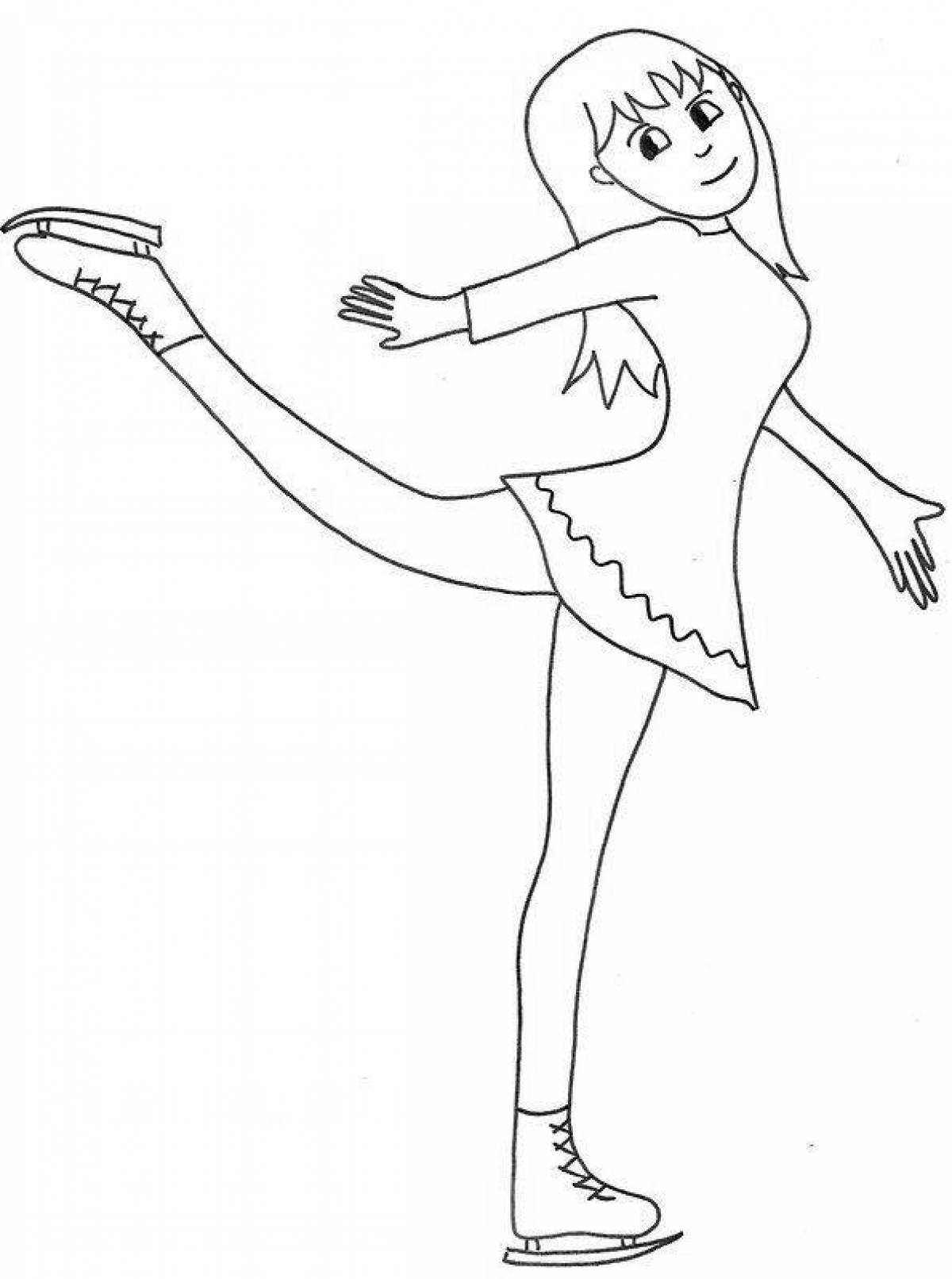 Exciting figure skater coloring book for kids