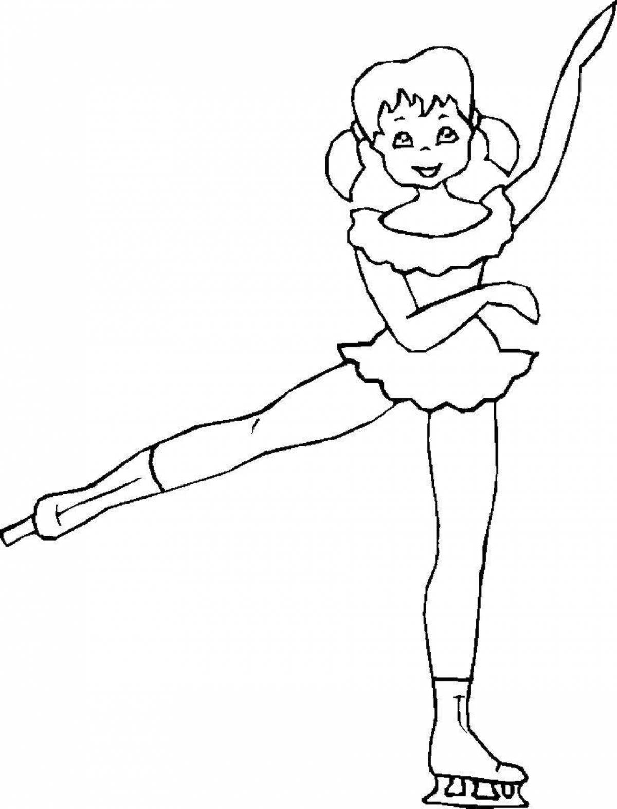Coloring page happy skater for kids