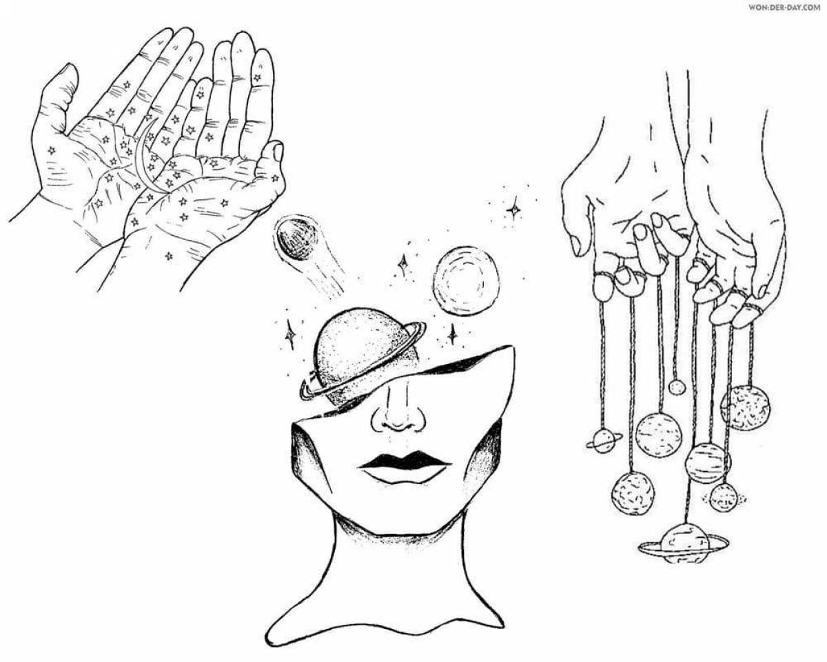 Exuberant coloring page indie kid aesthetic