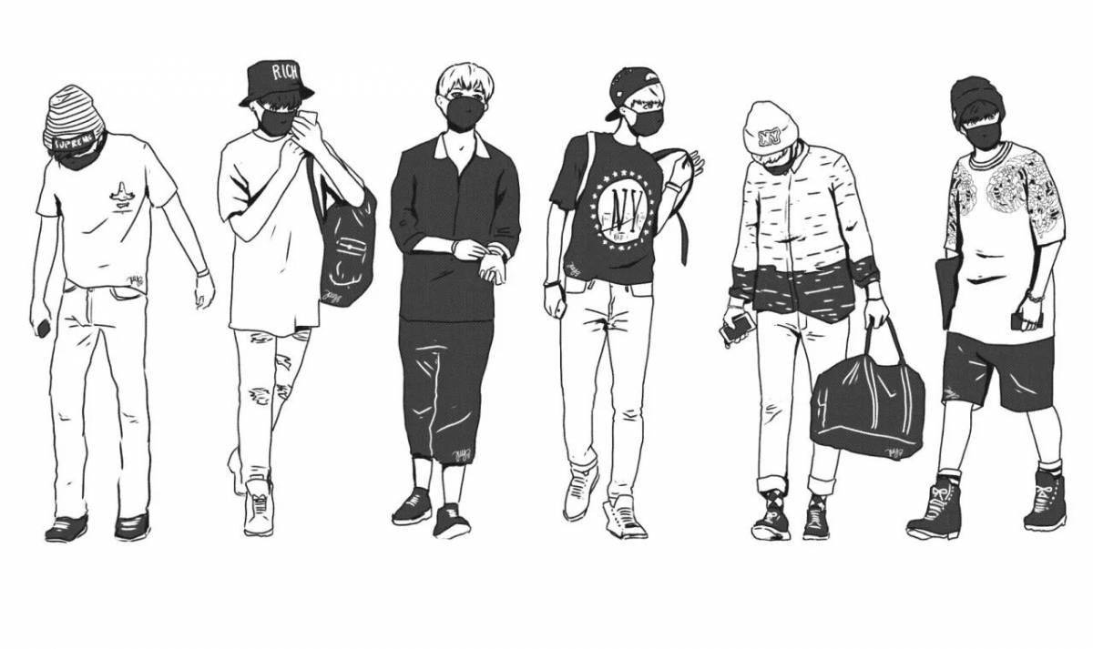 Irresistible coloring page indie kid aesthetic