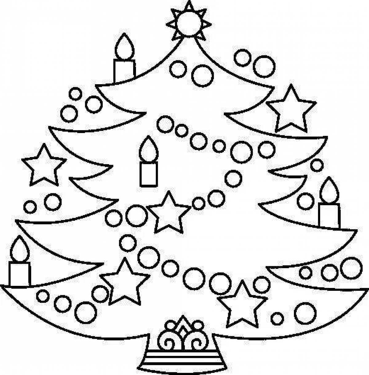 Vivacious coloring page Christmas tree with balls