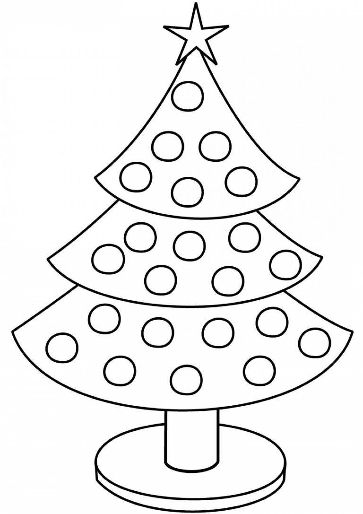 Luxury coloring christmas tree with balls