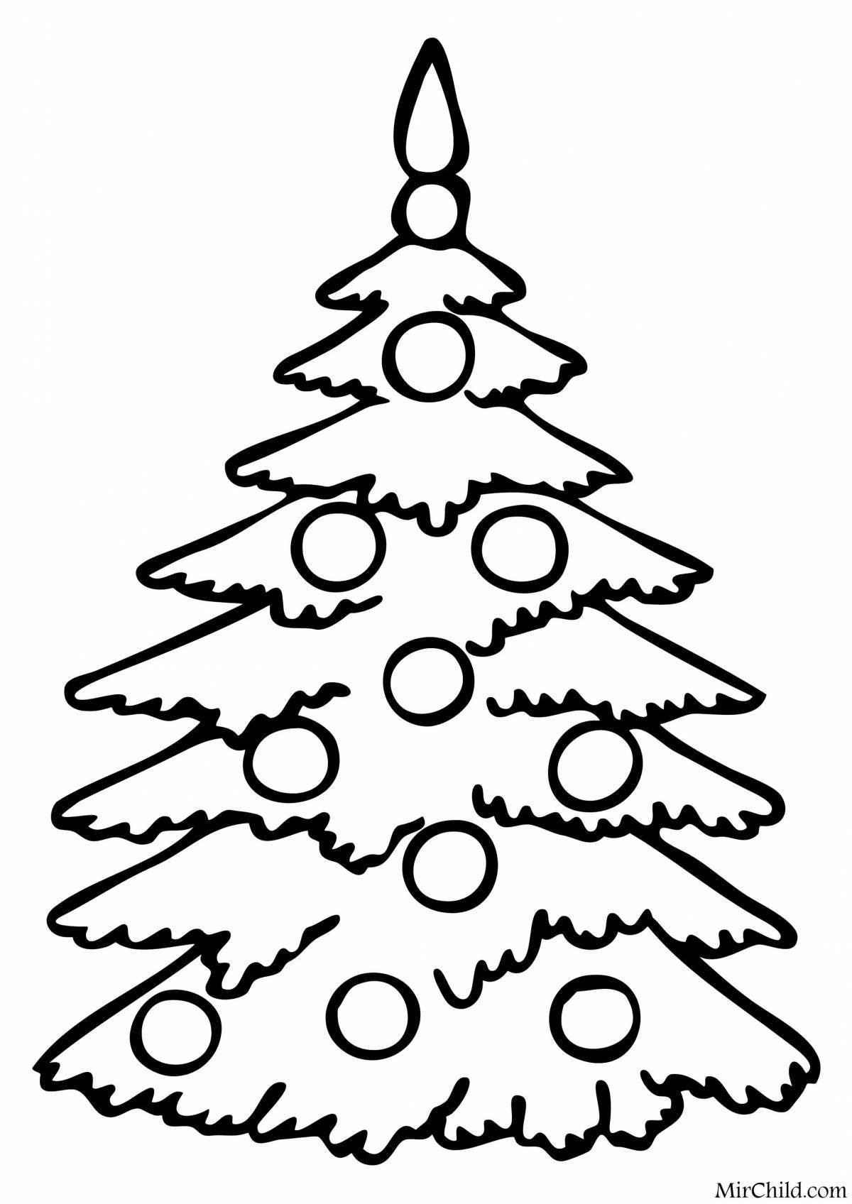 Величественная раскраска рождественская елка с шарами