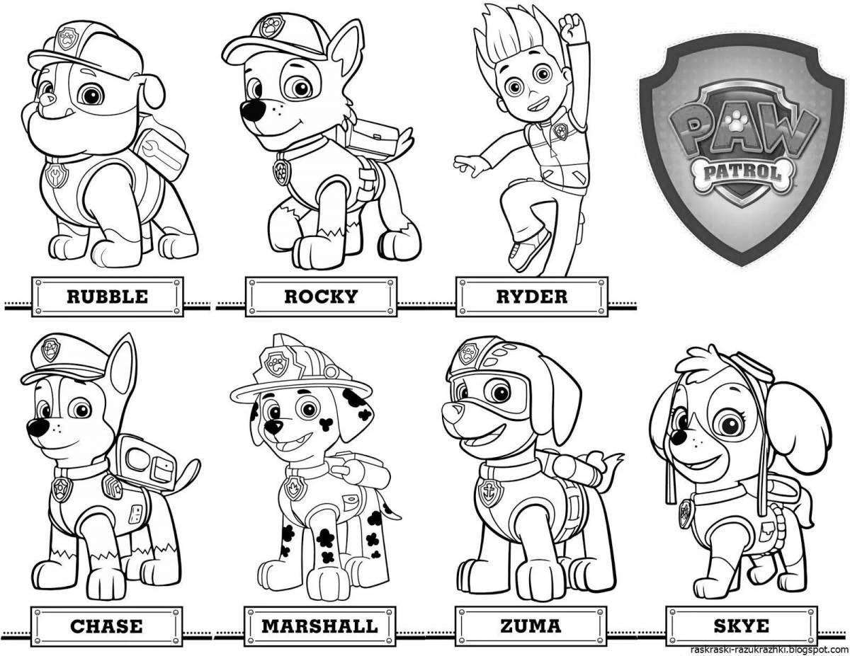 Joyful coloring of the base of the paw patrol