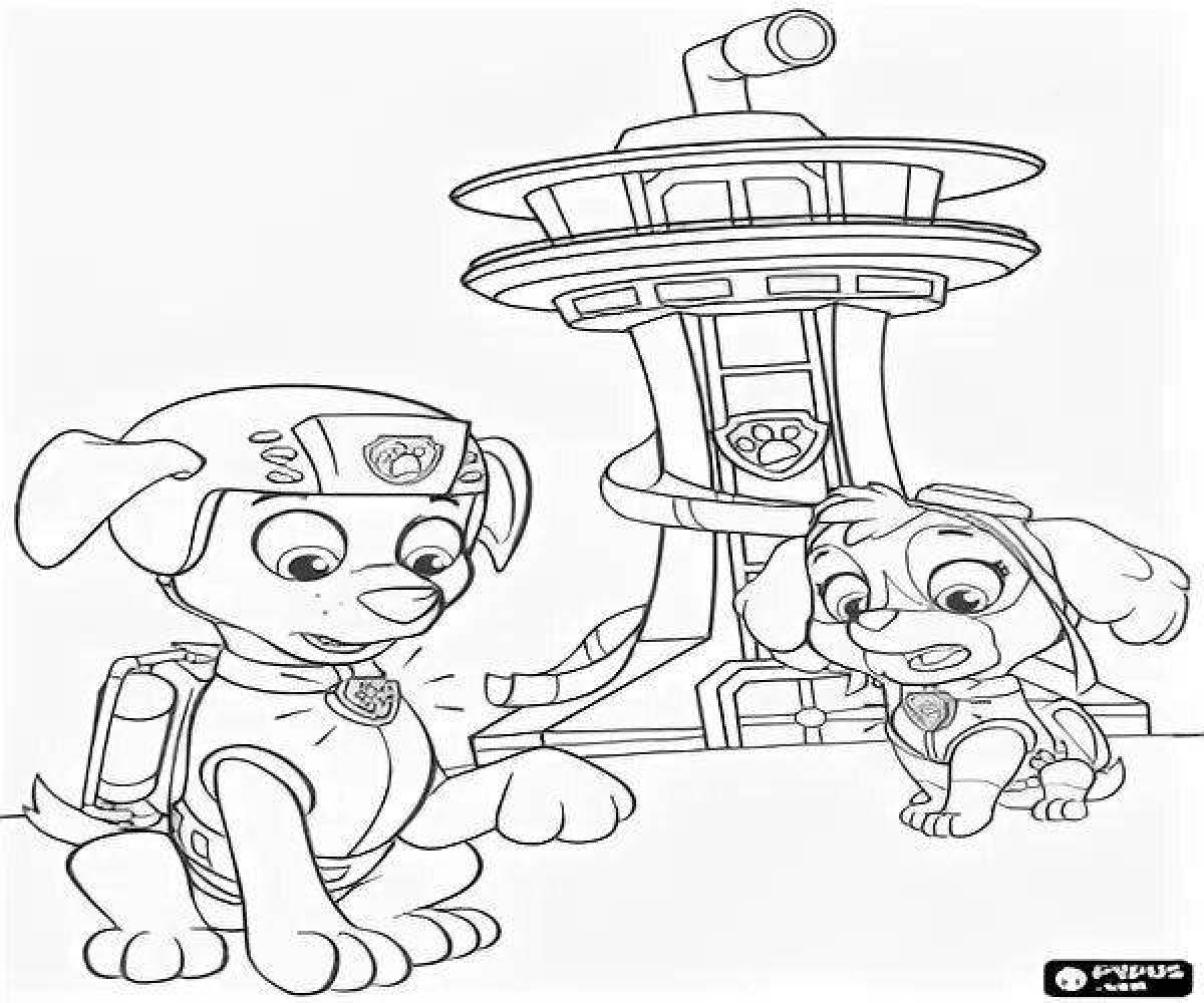 Amazing coloring paw patrol base