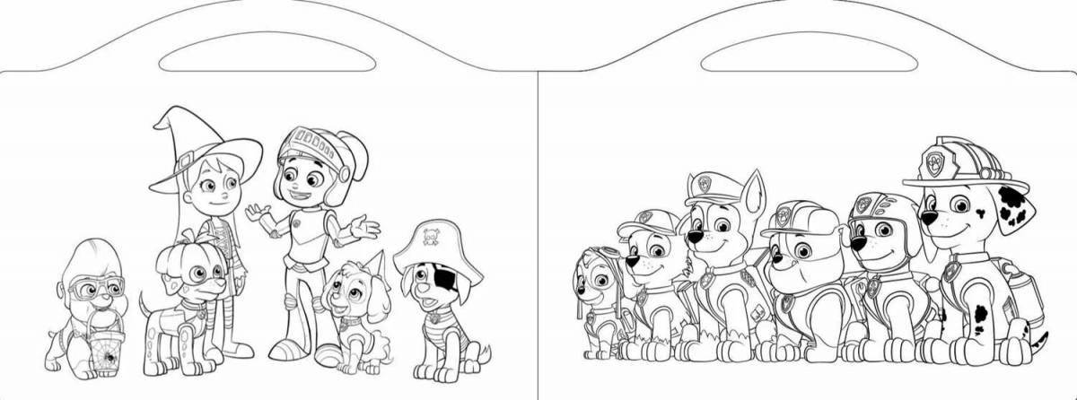 Colorful bright coloring paw patrol base