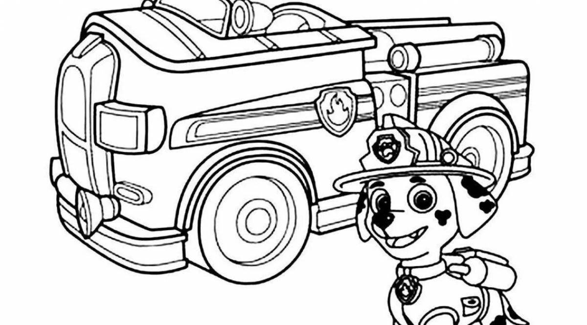 Colorful-bright coloring paw patrol base