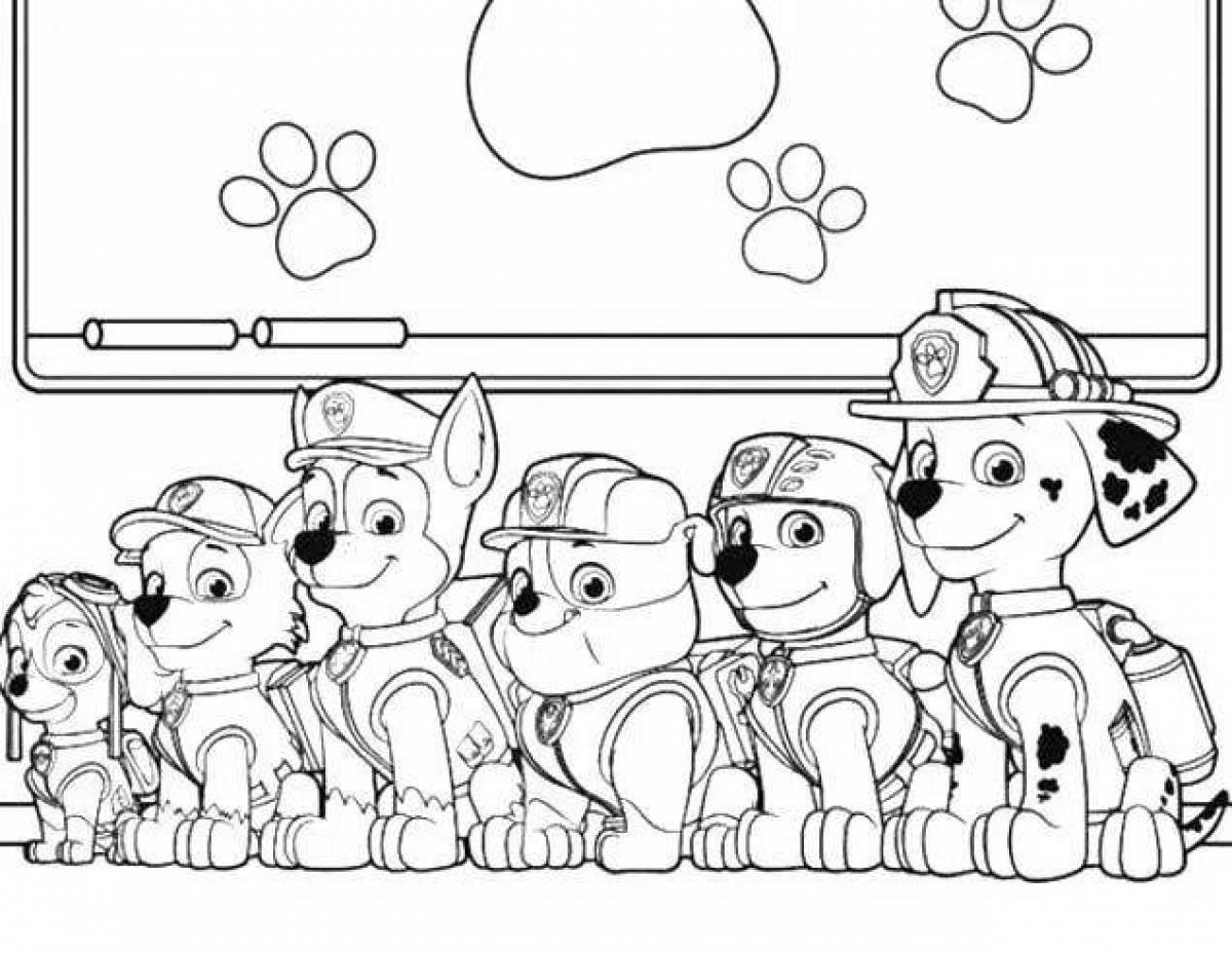 Colorful-fairy-tale coloring base of the paw patrol