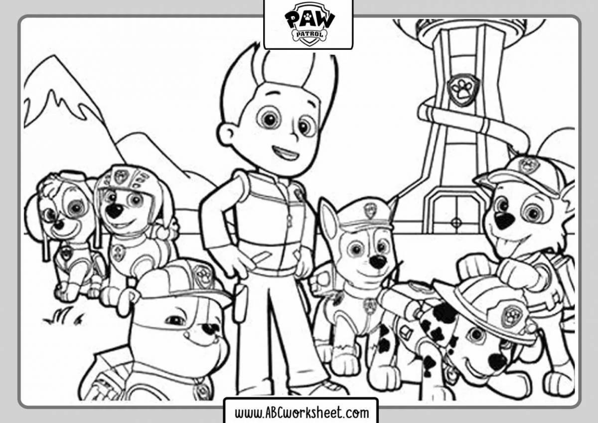 Colorful-amazing paw patrol base coloring book