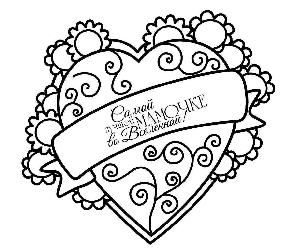 Coloring page dazzling gift for mom