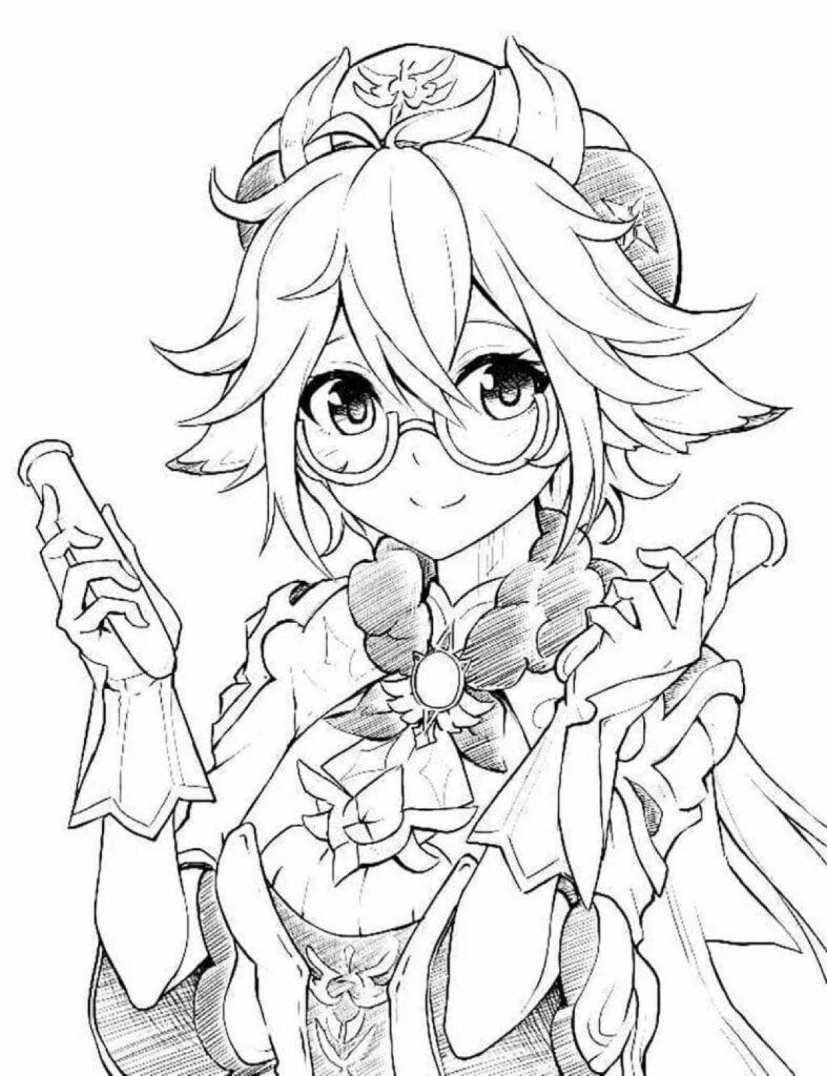 Exalted yae miko coloring page