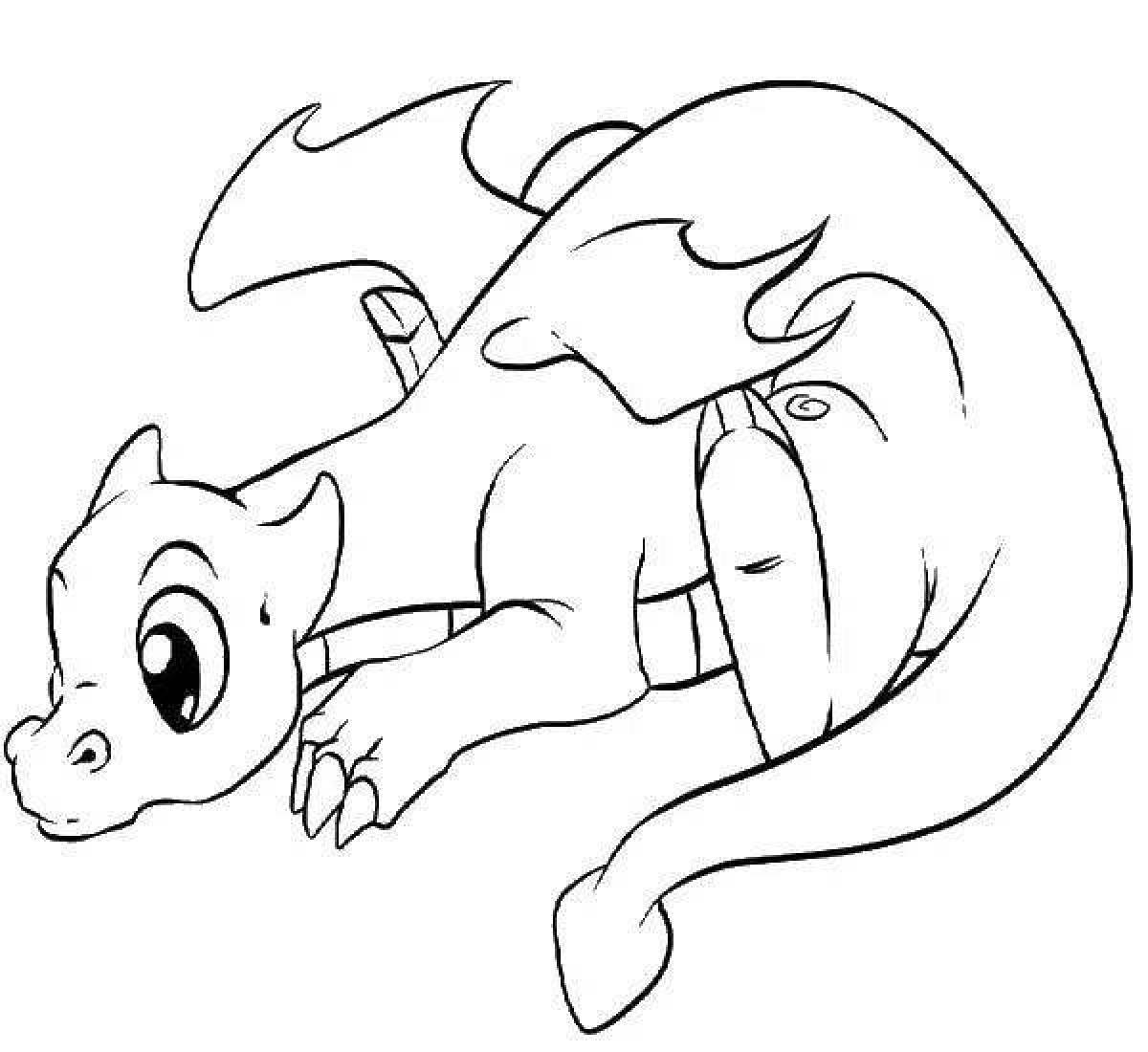 Dramatic dragon coloring pages for kids