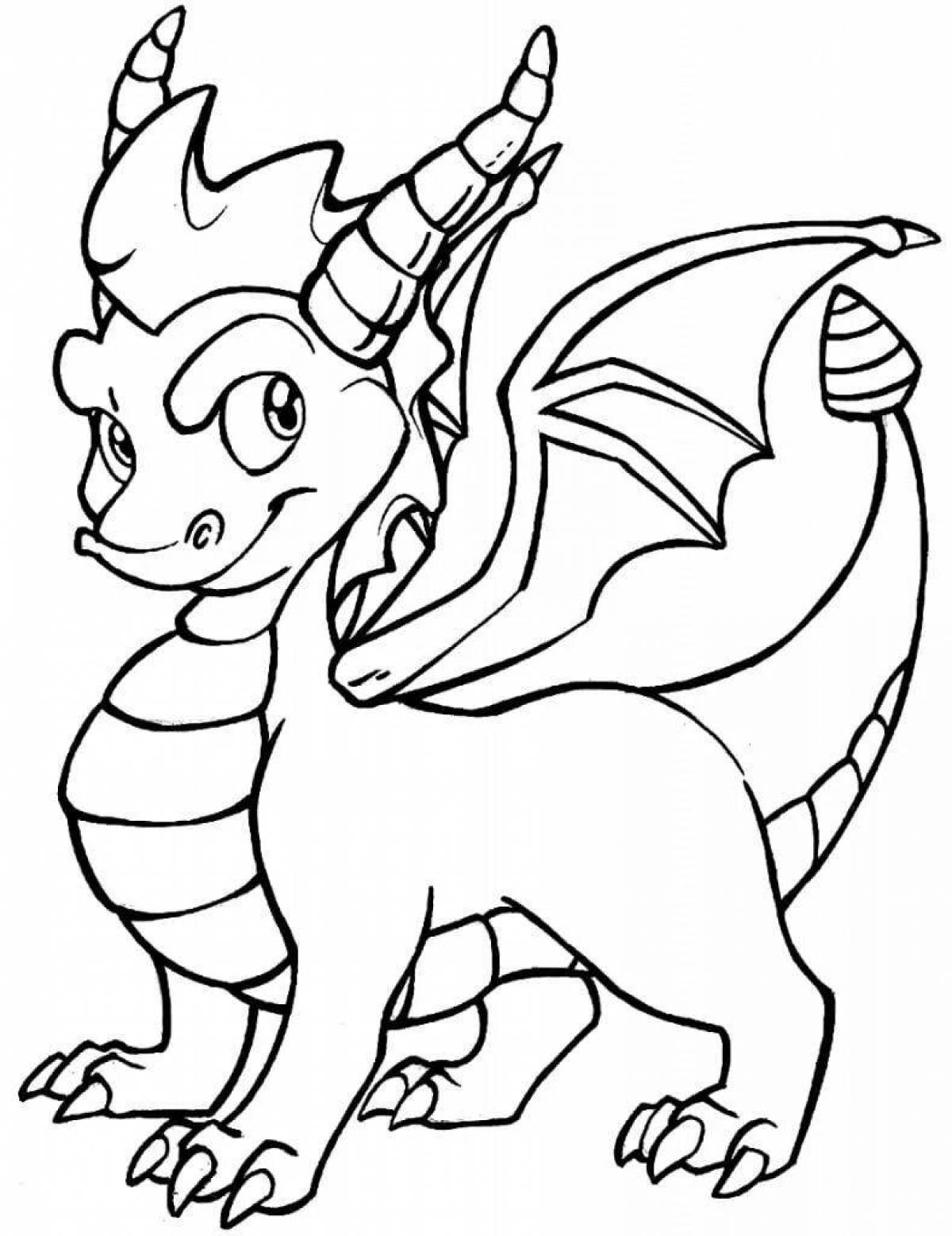 Detailed coloring dragons for children