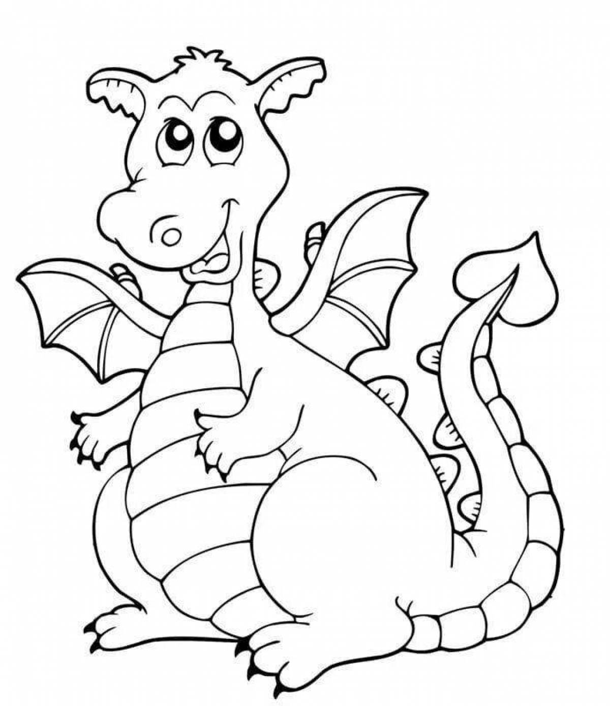 Exquisite dragon coloring book for kids