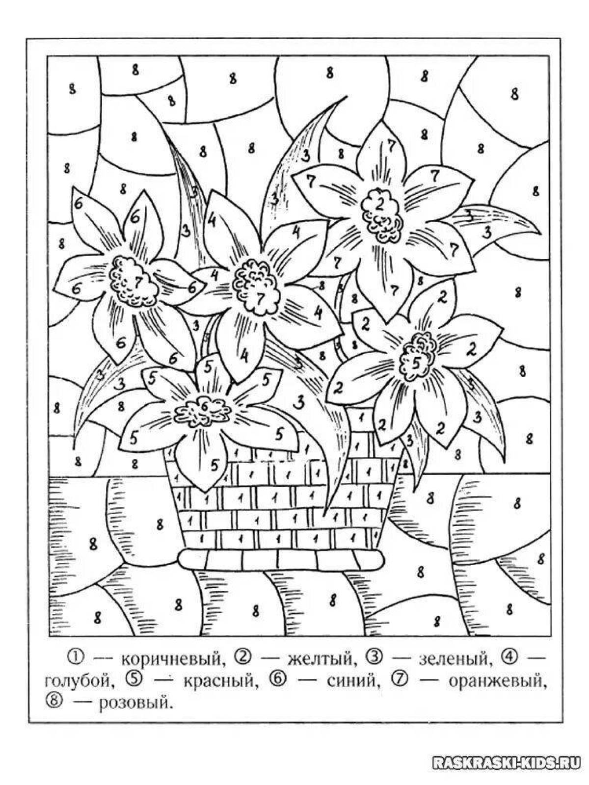 Увлекательная раскраска для девочек по номерам
