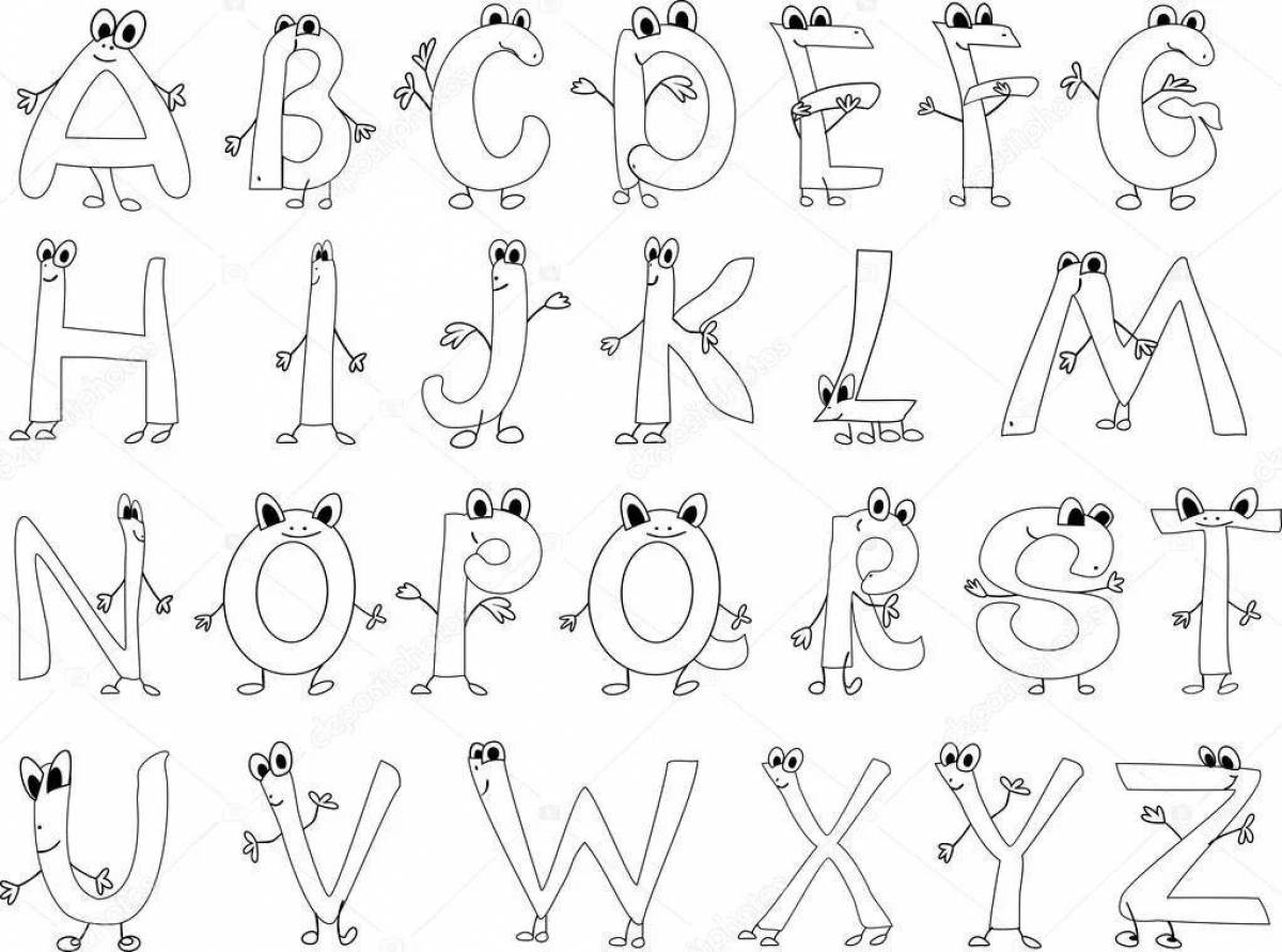 Animated coloring english alphabet with eyes