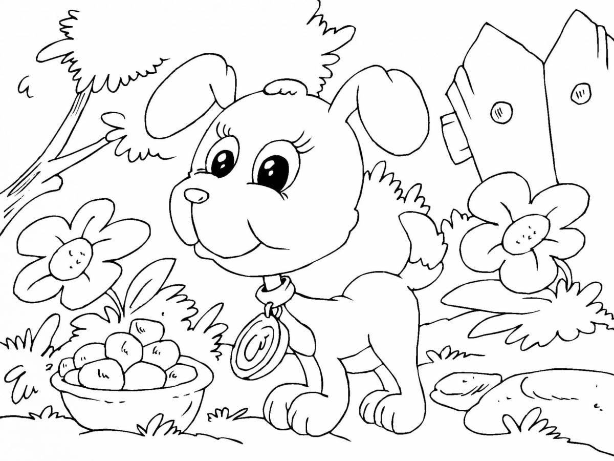 Playful coloring a 4 for children