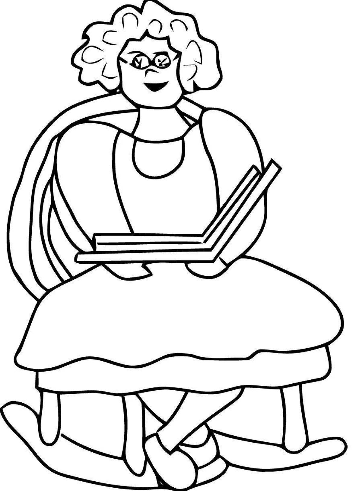 Animated grandmother grandmother coloring page