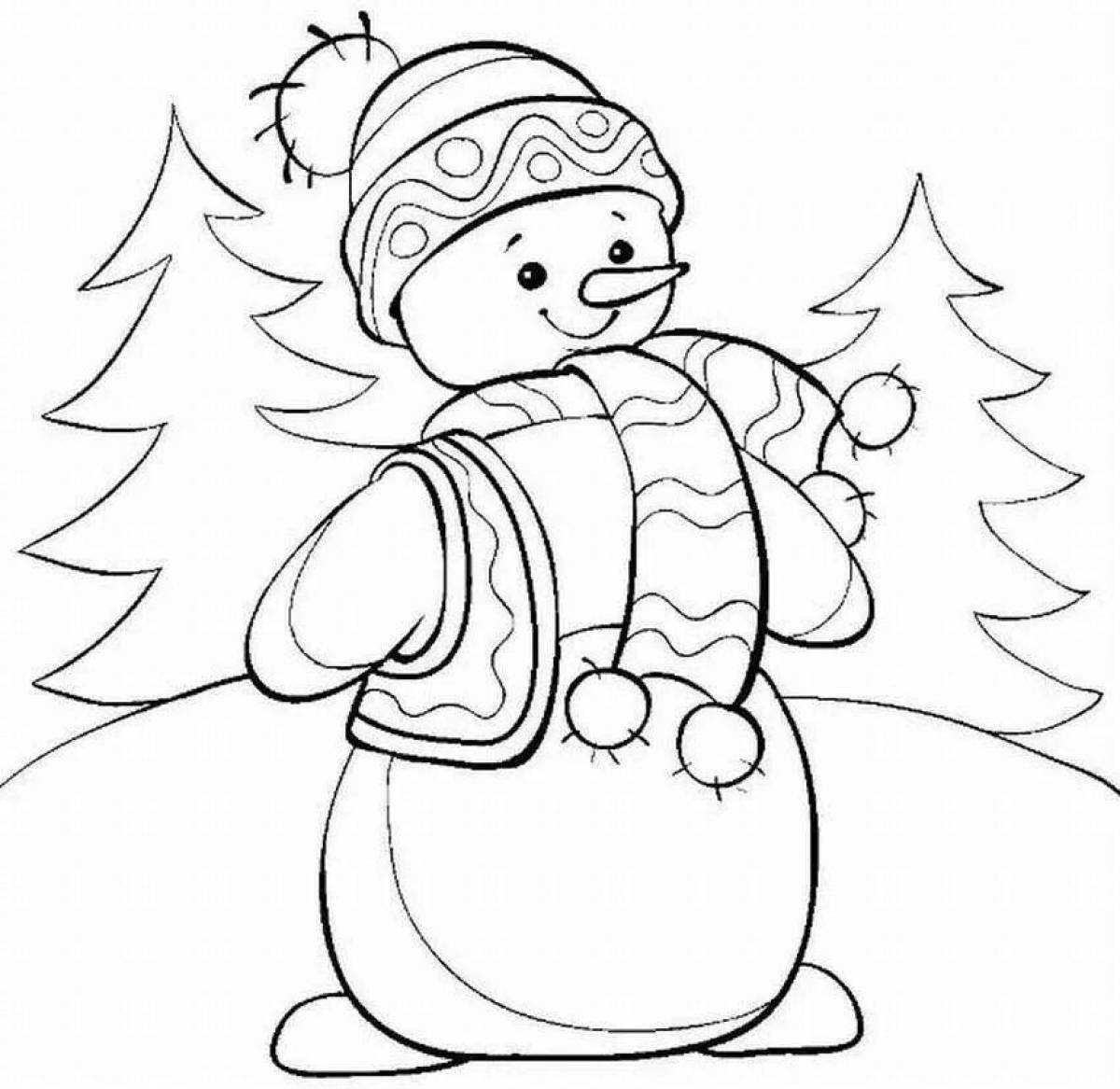 Exquisite winter coloring book for 2-3 year olds