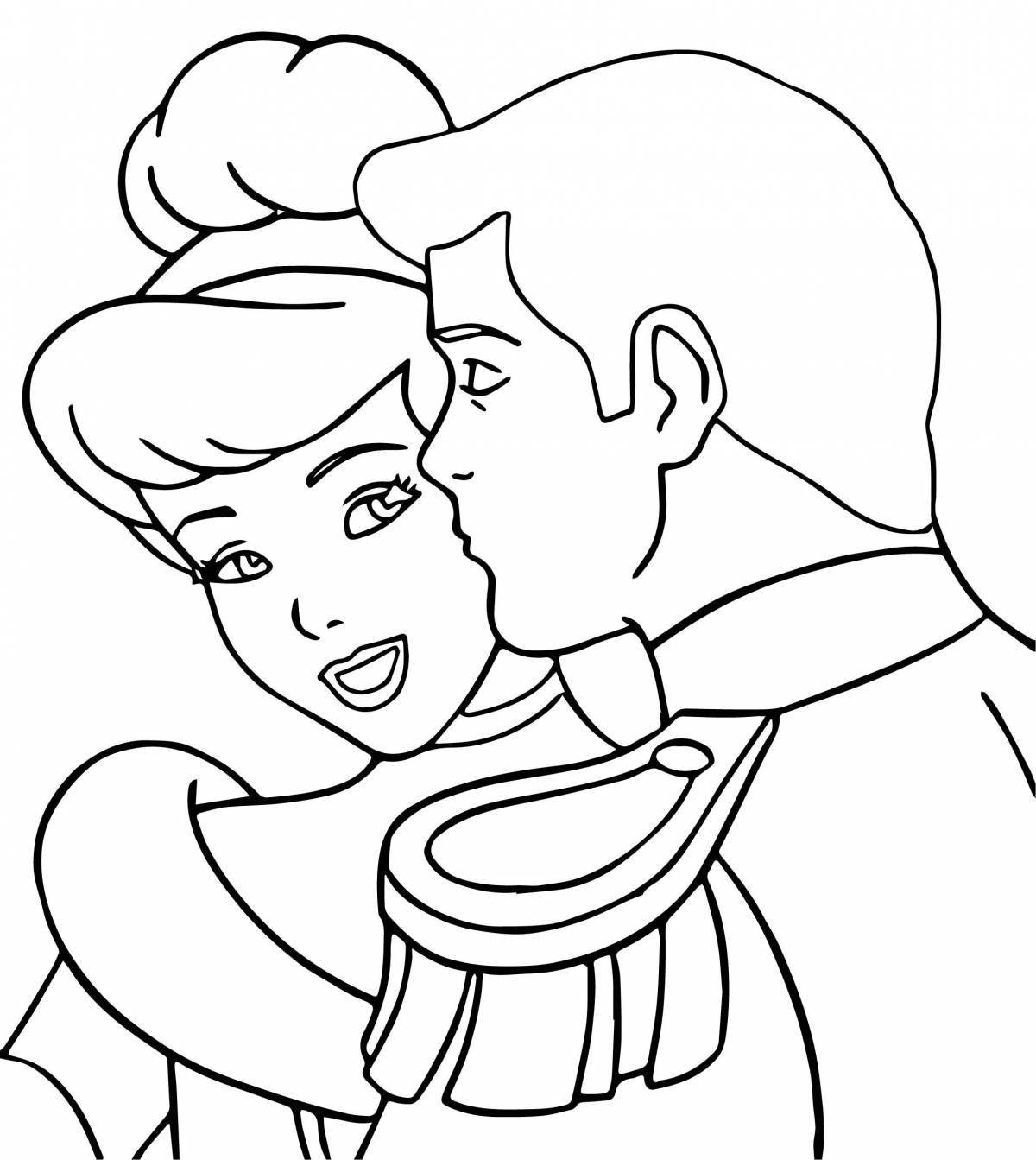 Exquisite princess and prince coloring book for kids