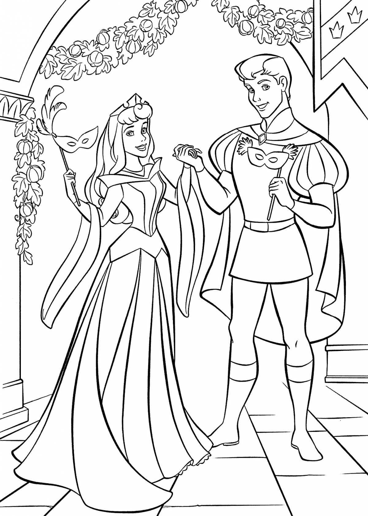 Fun princess and prince coloring book for kids