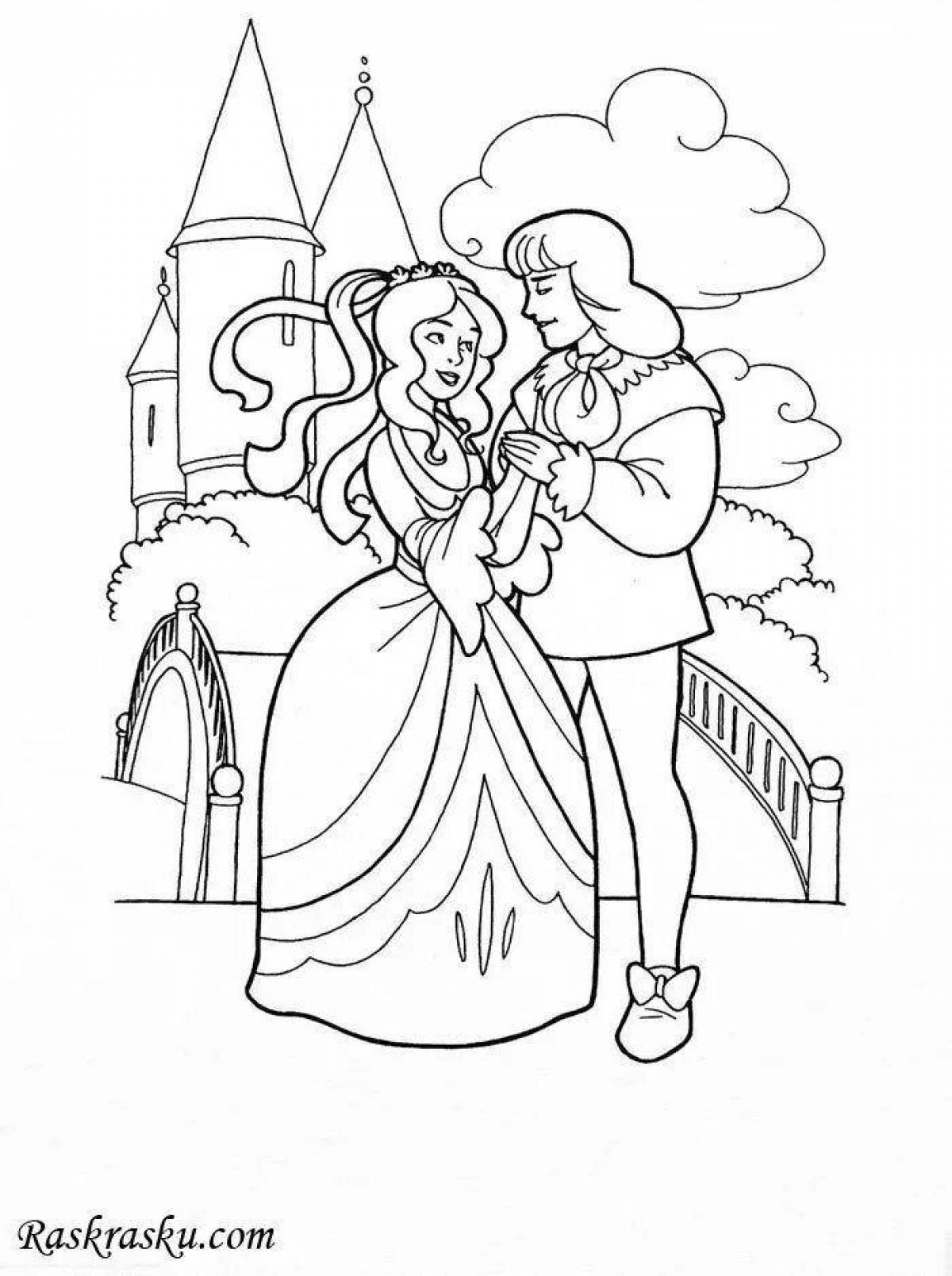 Beautiful princess and prince coloring book for kids
