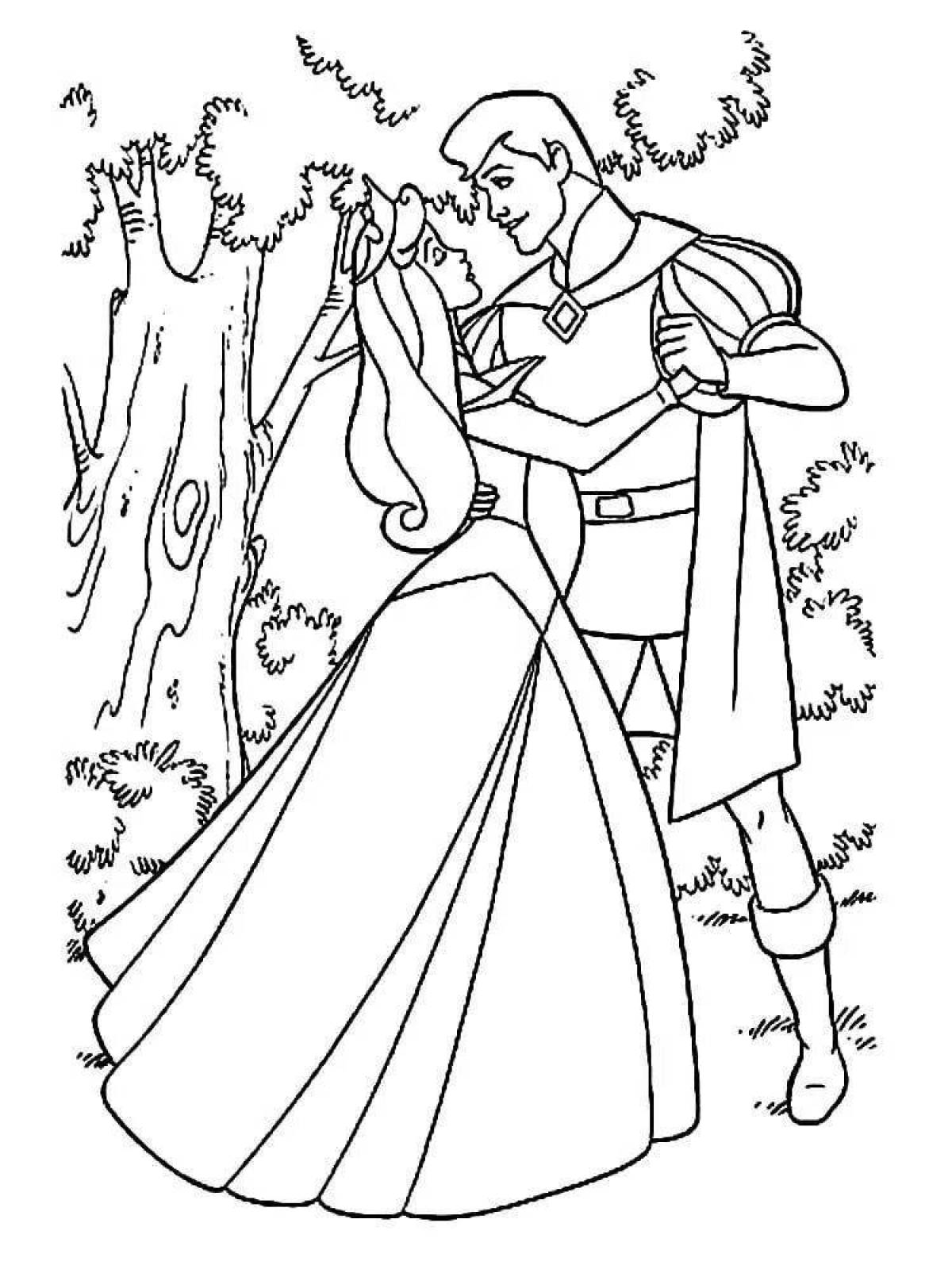 Luxury princess and prince coloring for kids