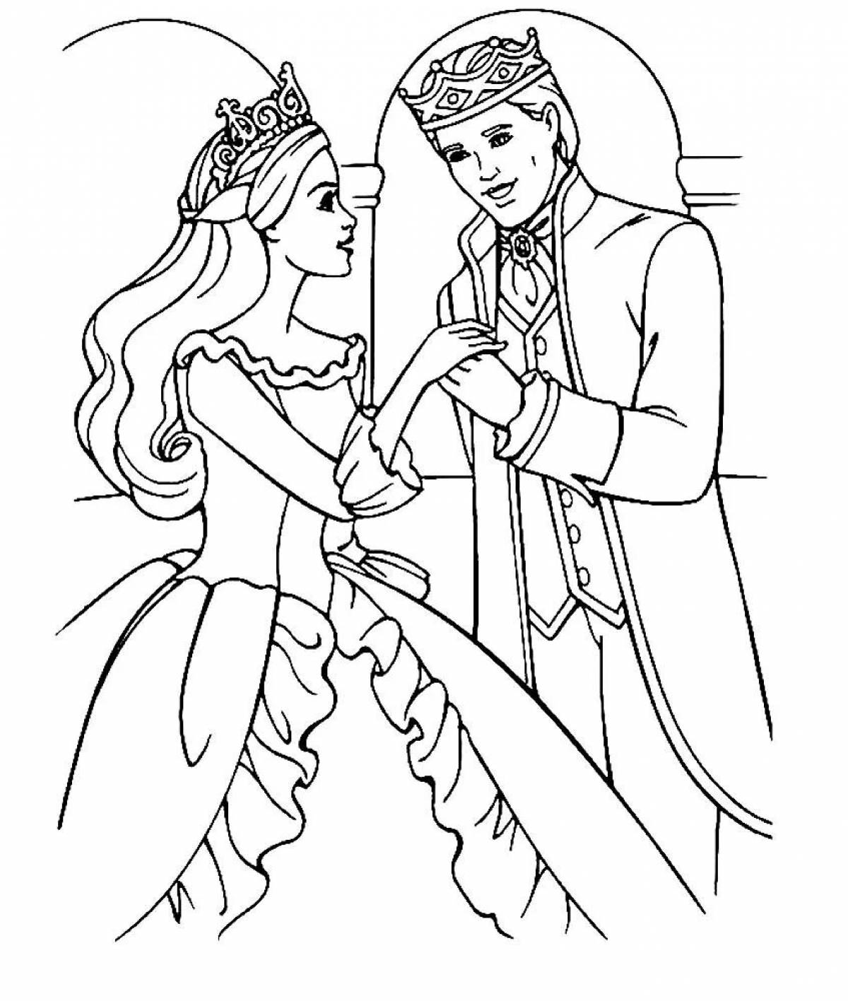 Раскраска Принц и принцесса