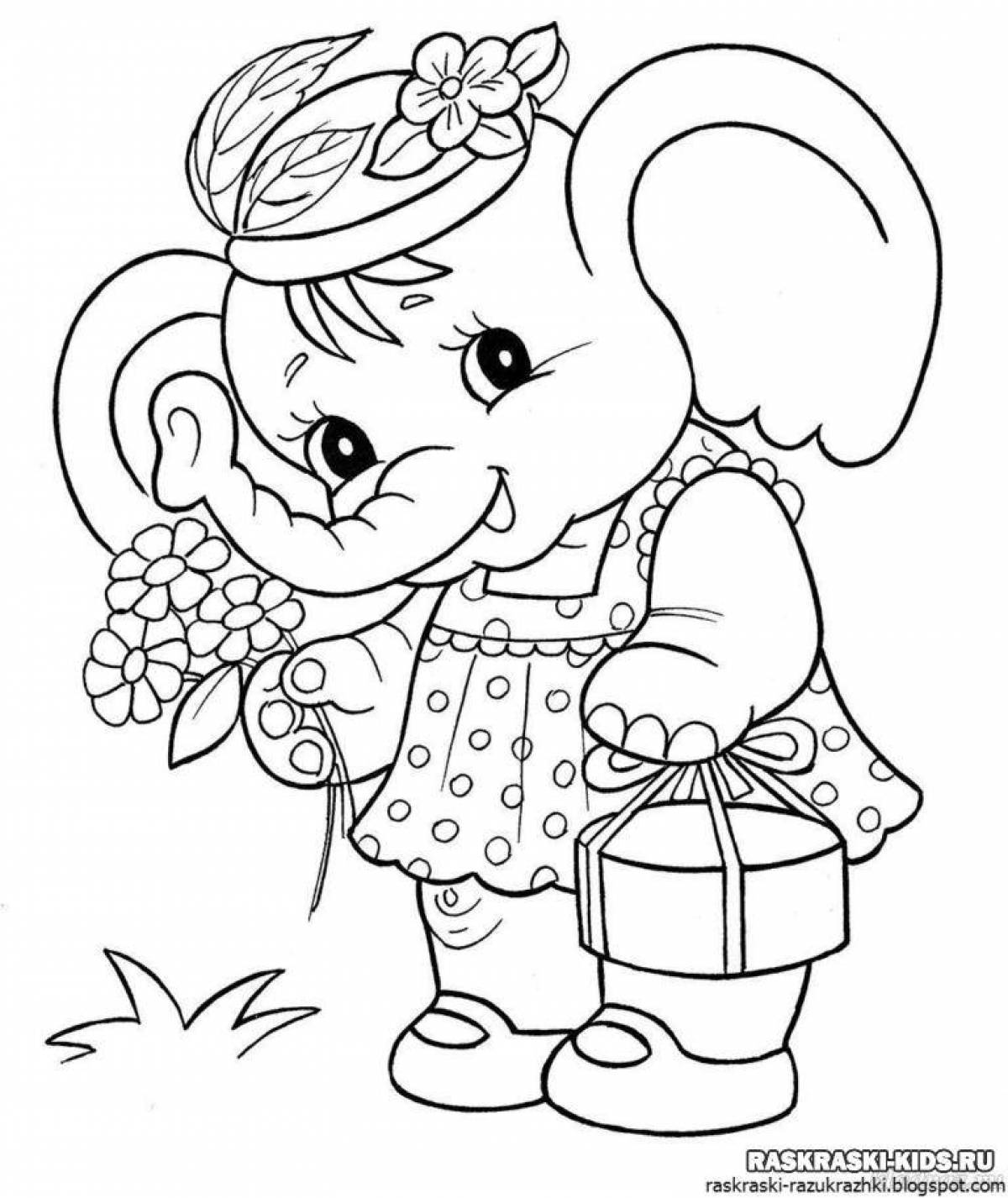 Color-magic coloring page for preschoolers 4-5 years old