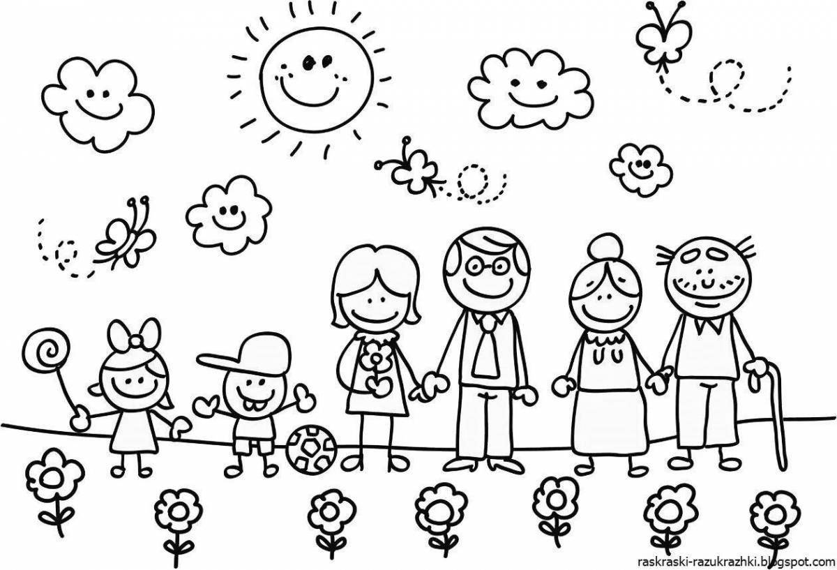 Fairytale coloring of my family