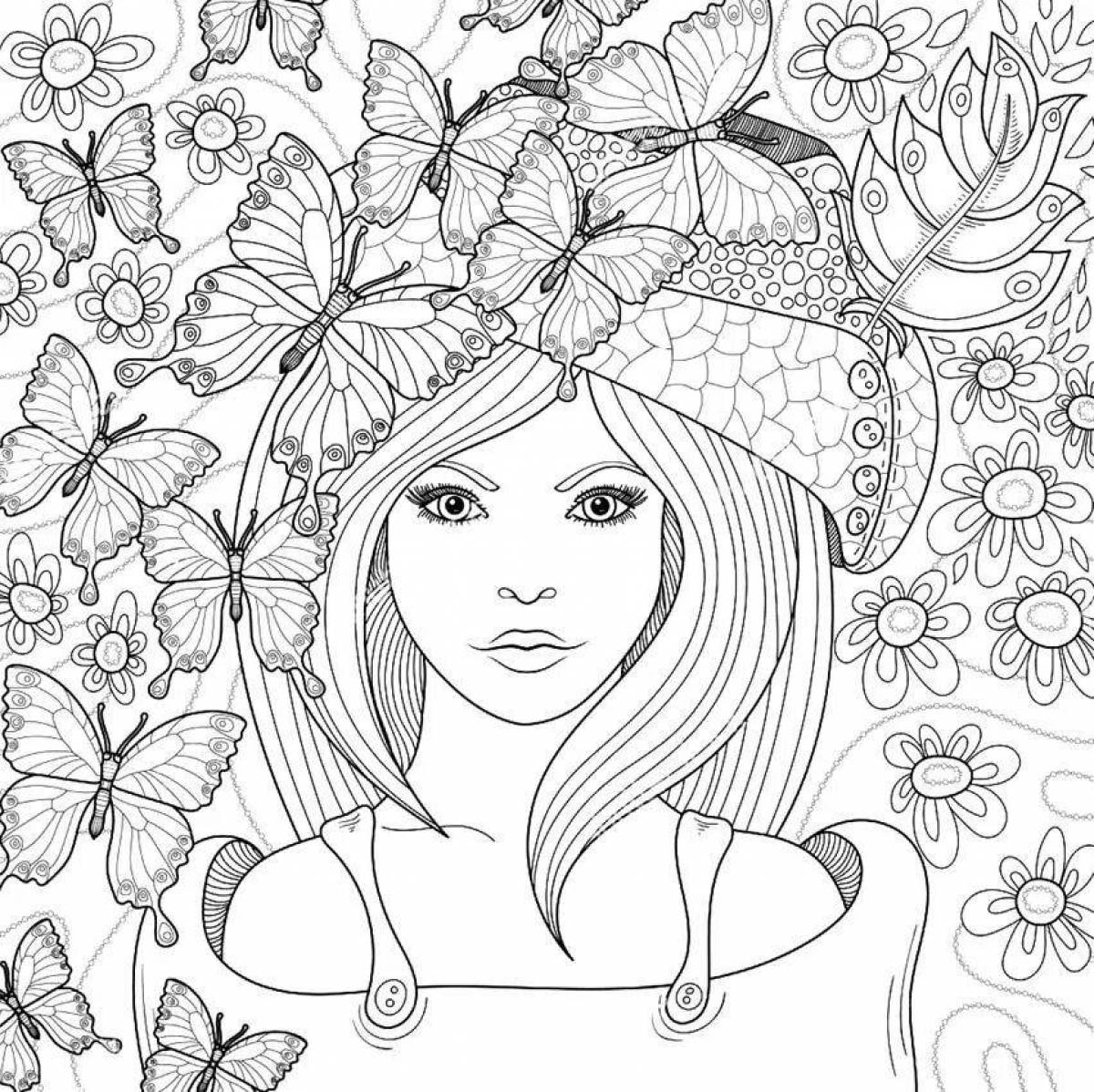 Glitter coloring book for girls