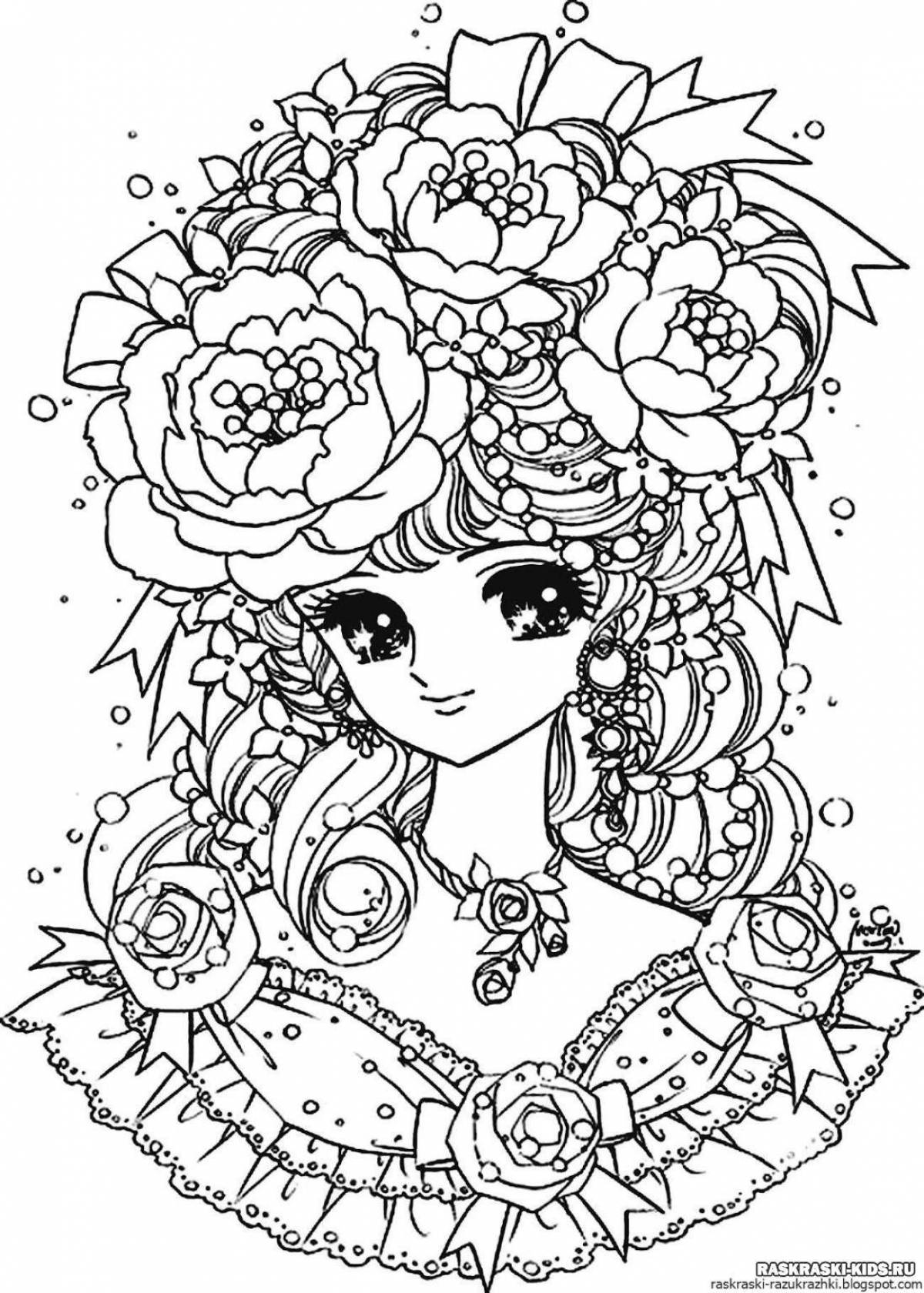 Decorated coloring book for girls 9-10 years old