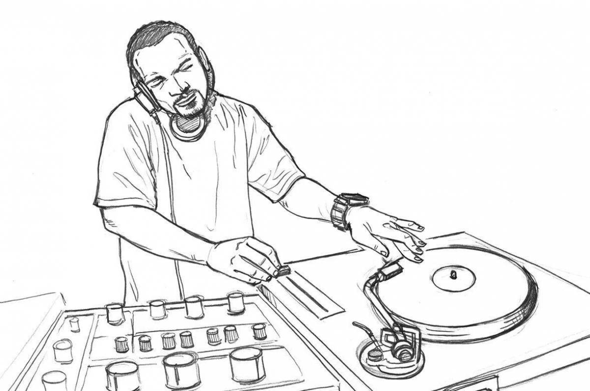Fabulous DJ coloring page