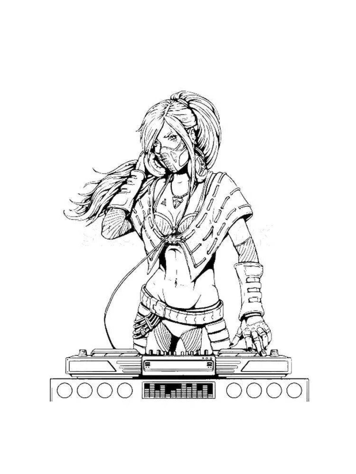 Colorful dj coloring book