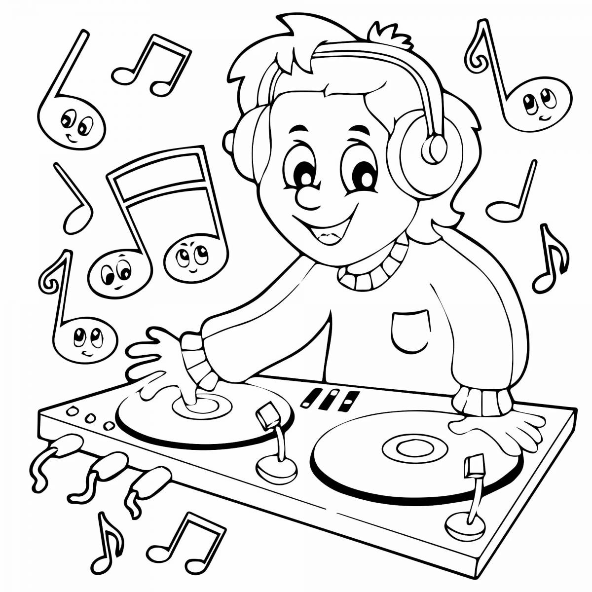 Color-fantabulous dj coloring page