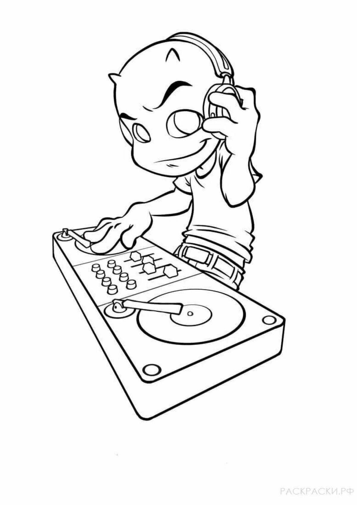 Color-fantasmagoric dj coloring page