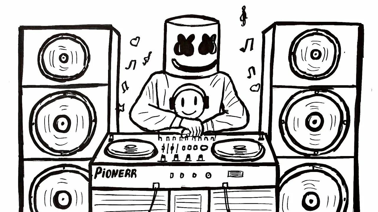 Color-fantasmagorific dj coloring page