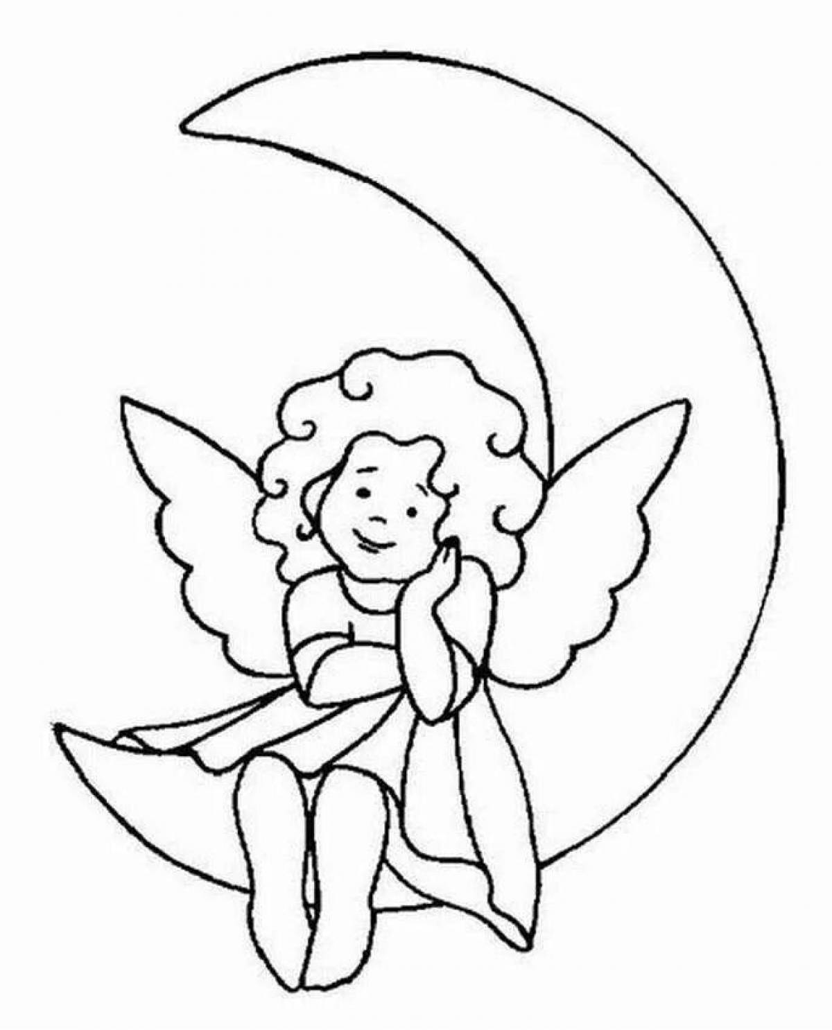 Sky-blessed angel coloring page