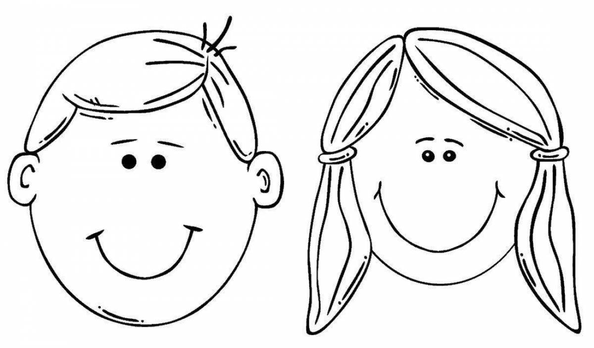 Забавная раскраска головы
