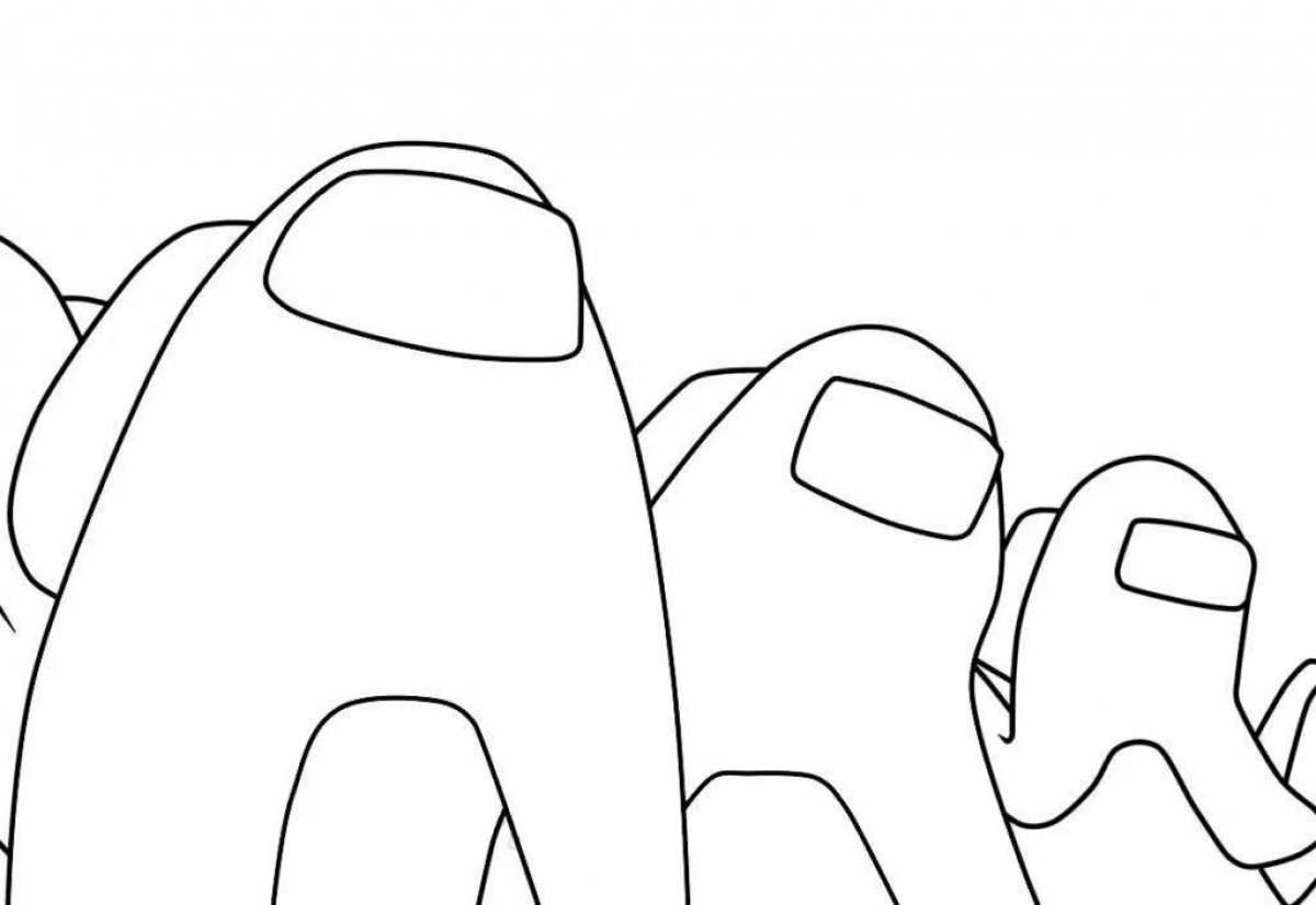 Animated amungus coloring page