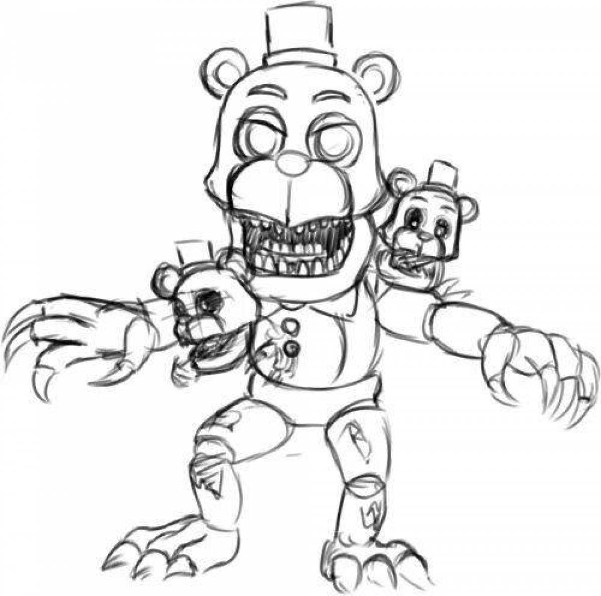 Fnaf раскраска. Фредди Лефти раскраска. Фредди АНИМАТРОНИК раскраска. Кошмарный Голден Фредди раскраска. Раскраска АНИМАТРОНИК кошмарный Фредди.