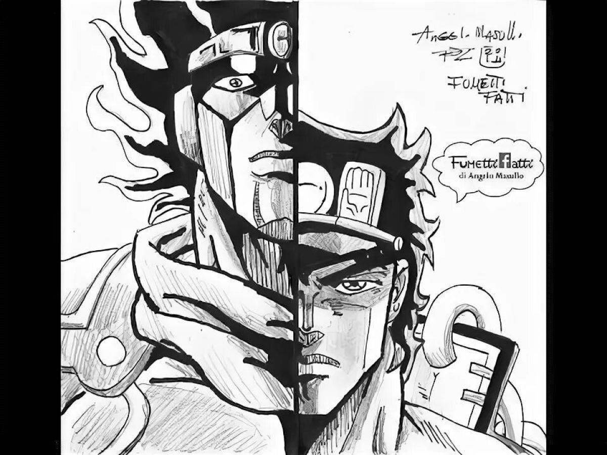 Как нарисовать star platinum