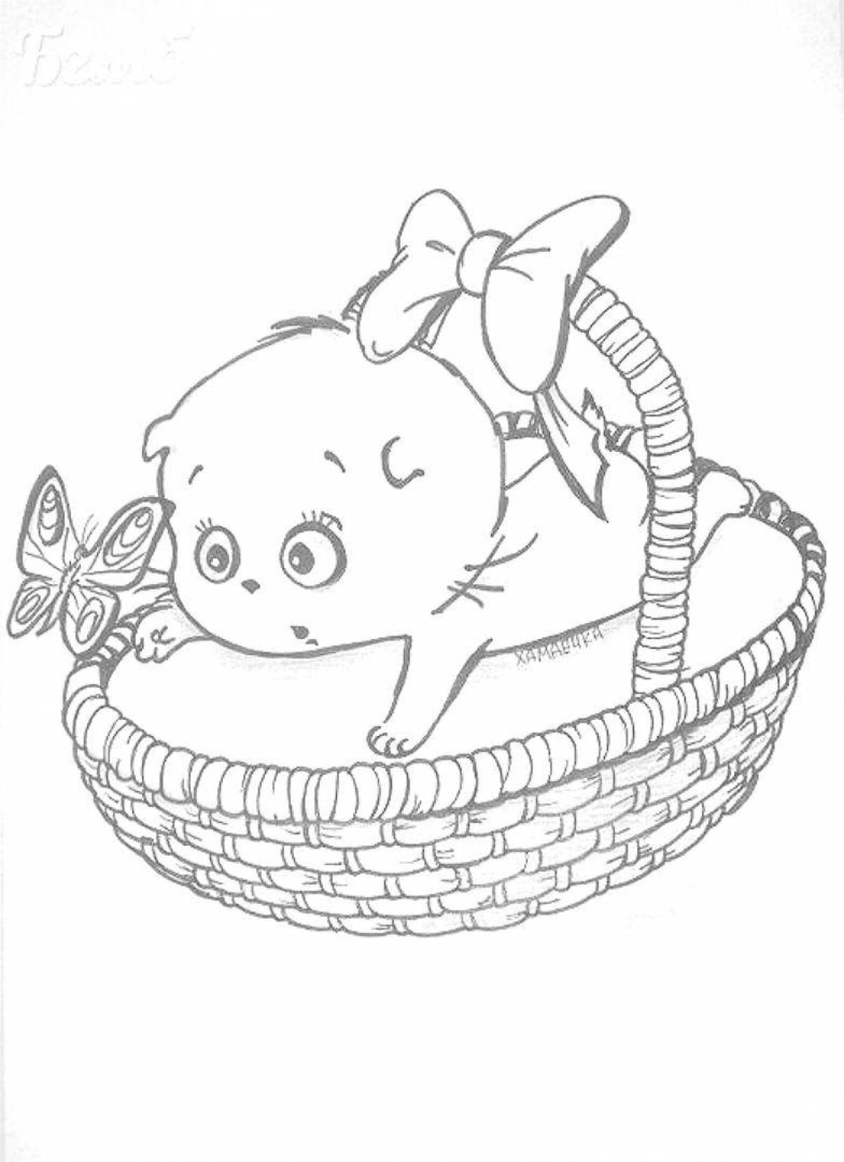 Кот басик раскраска