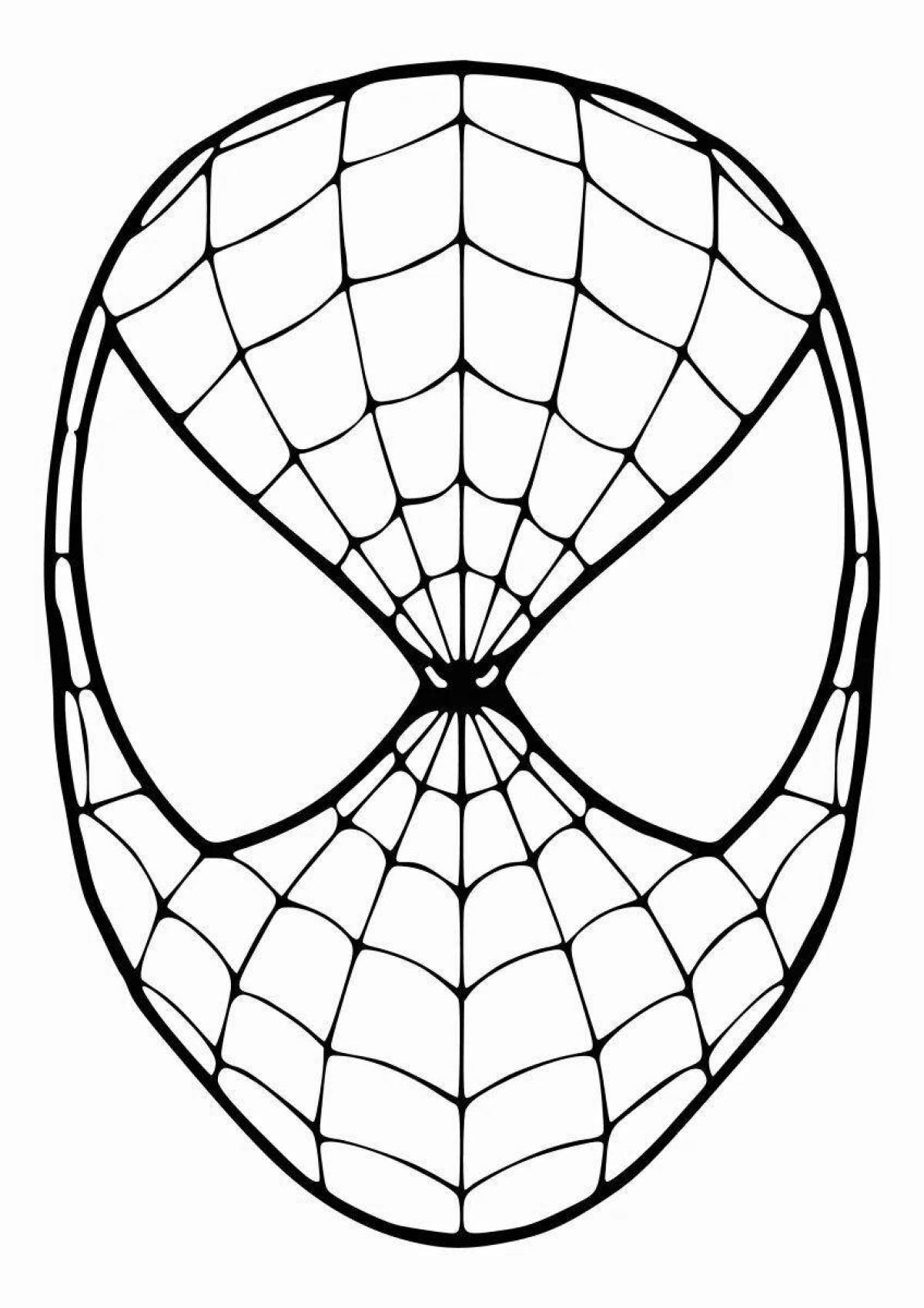 Маска человека паука раскраска Марвел