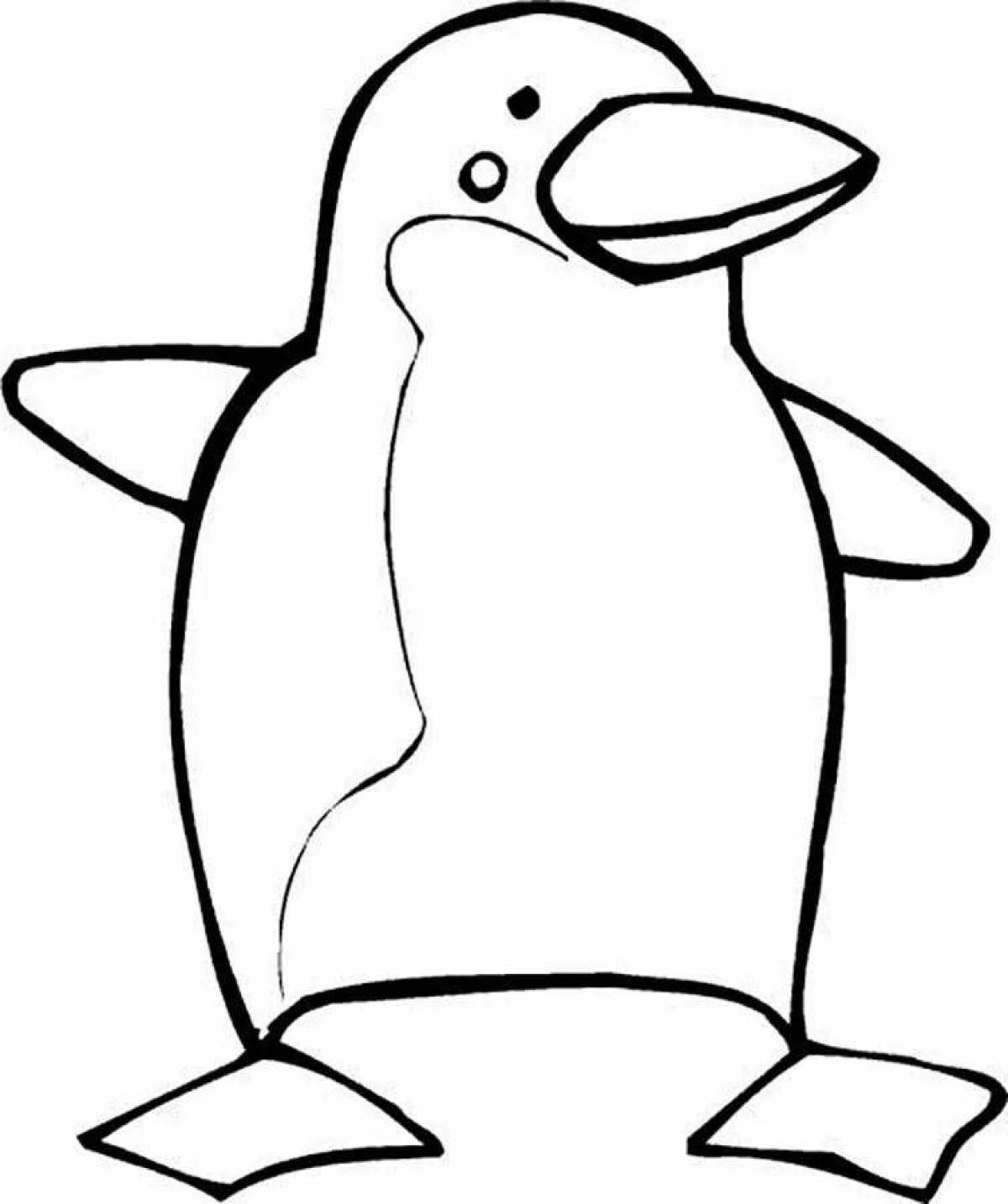 Colorful penguin coloring page