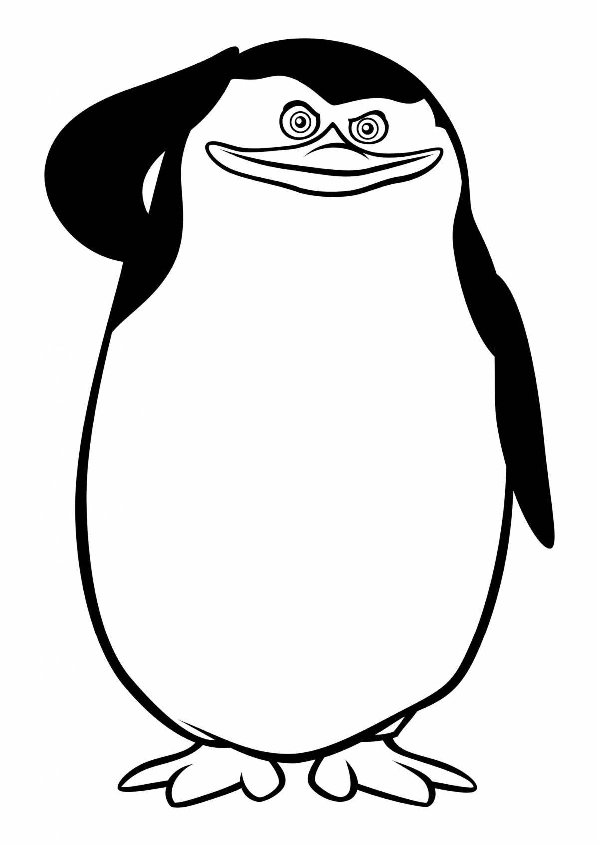 Coloring page happy penguin