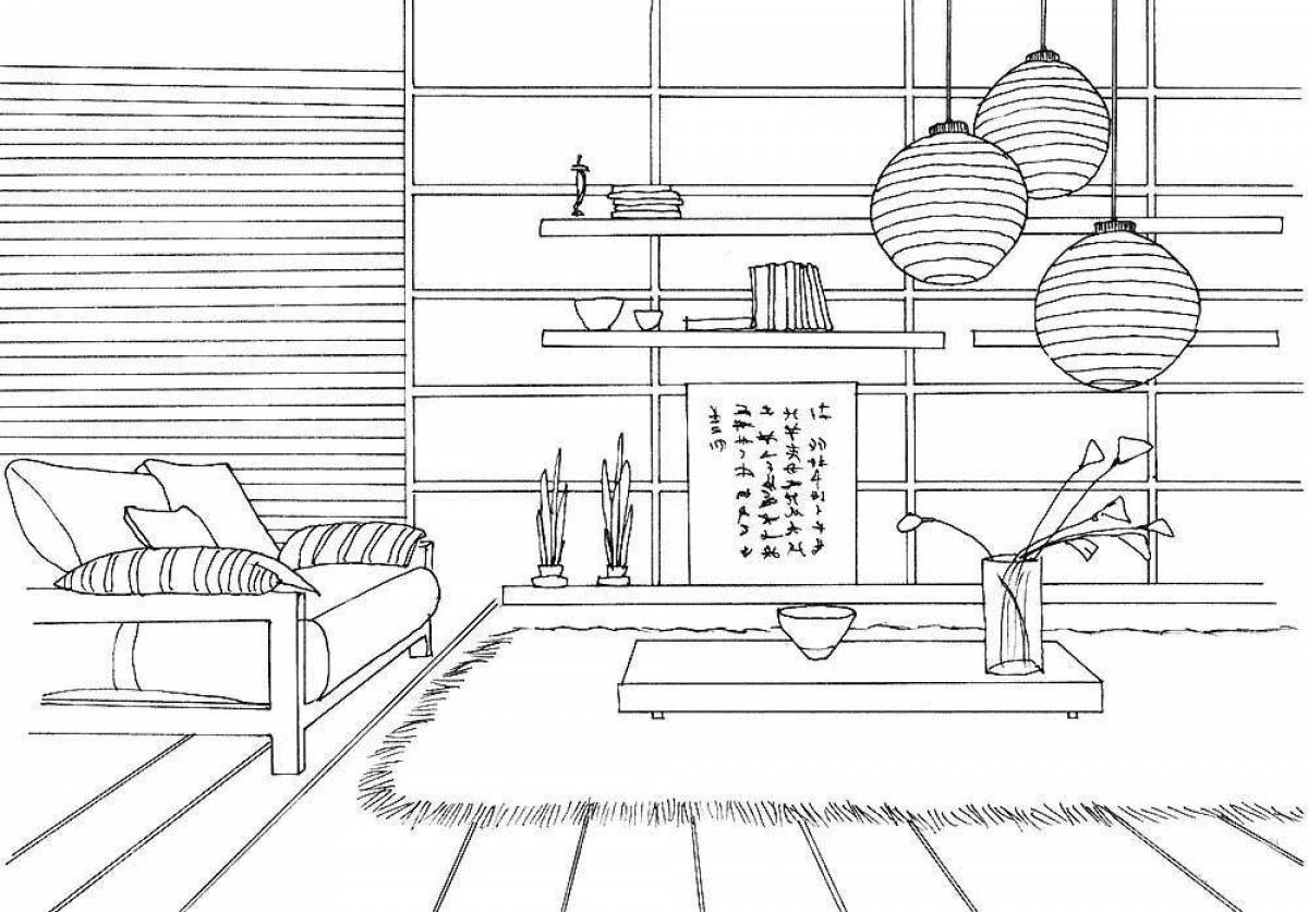Joyful room interior coloring