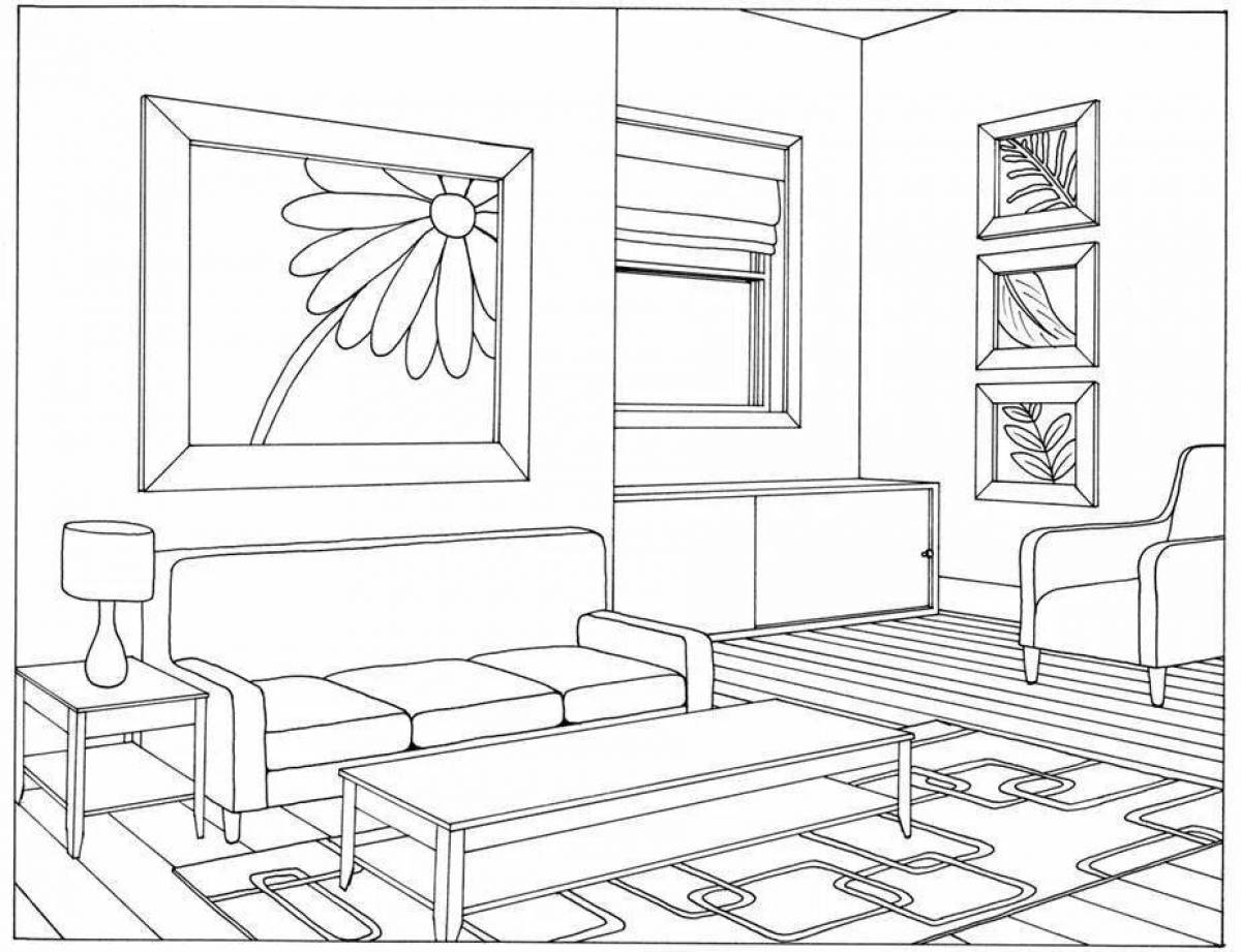 Luxury coloring room interior
